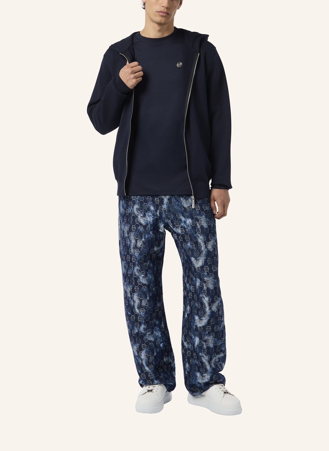 PHILIPP PLEIN PHILIPP PLEIN Zip Hoodie Basic: DUNKELBLAU