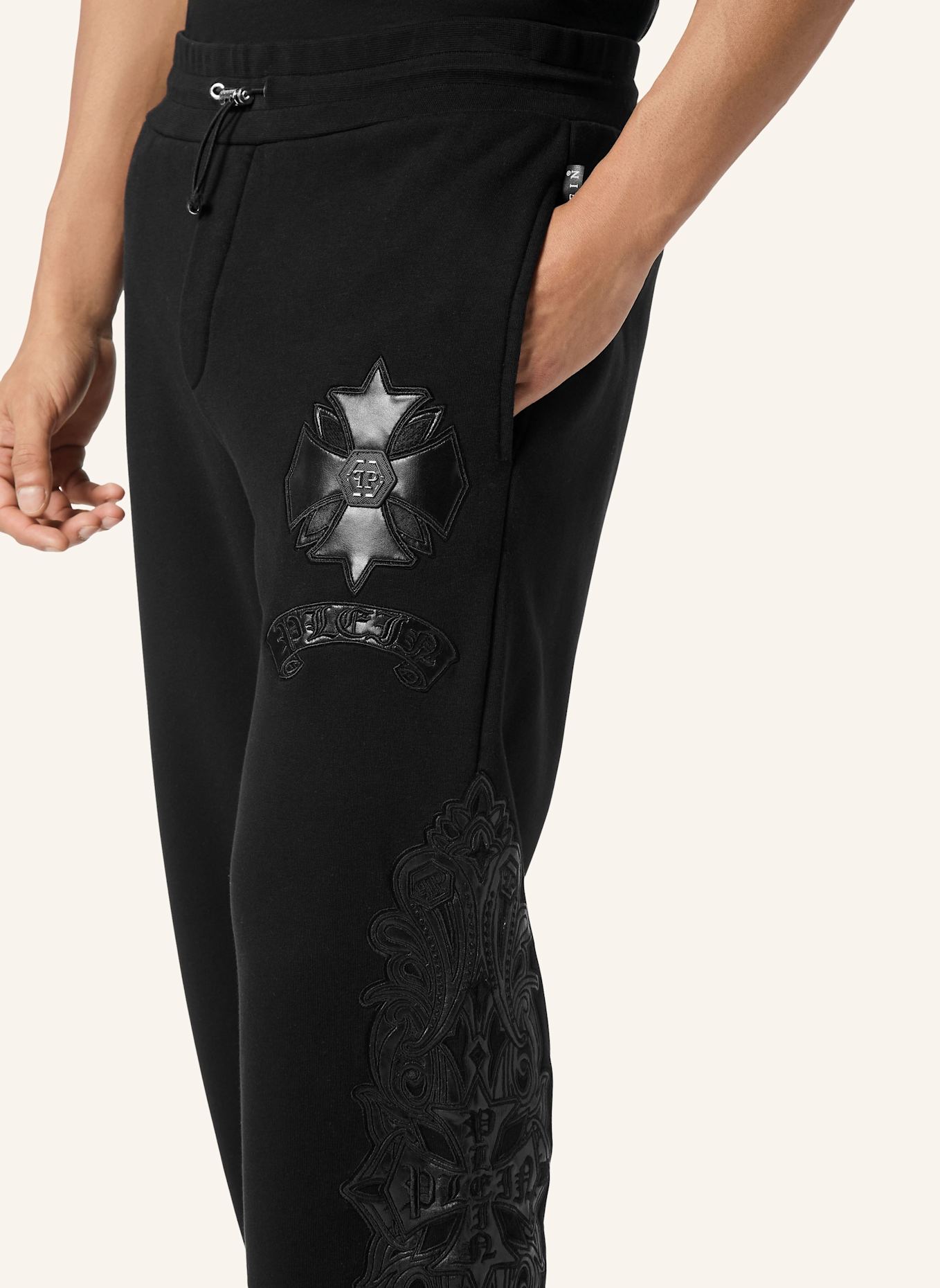 PHILIPP PLEIN Jogginghosen CHROME: SCHWARZ