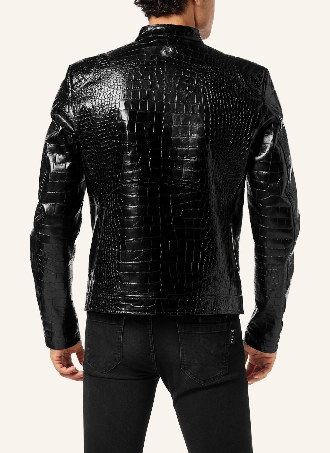 PHILIPP PLEIN Leder-Moto-Jacke COCCO: SCHWARZ