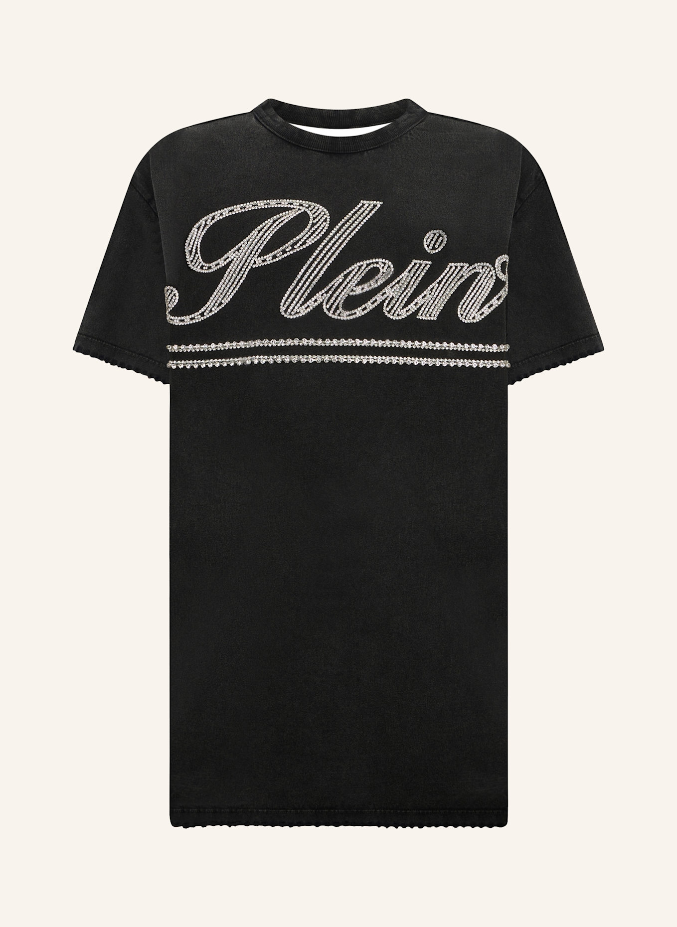 PHILIPP PLEIN PHILIPP PLEIN Open Back T-Shirt Dress Strass Signature: SCHWARZ