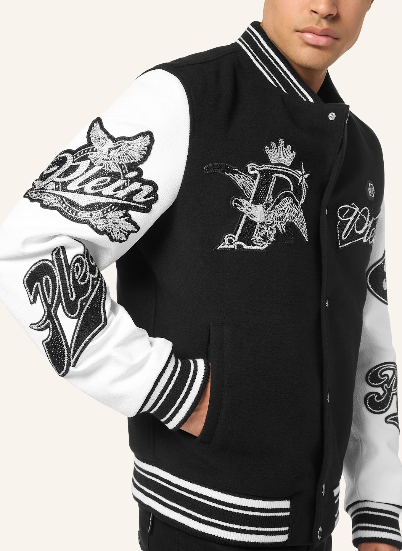 PHILIPP PLEIN Bomber EAGLE: SCHWARZ