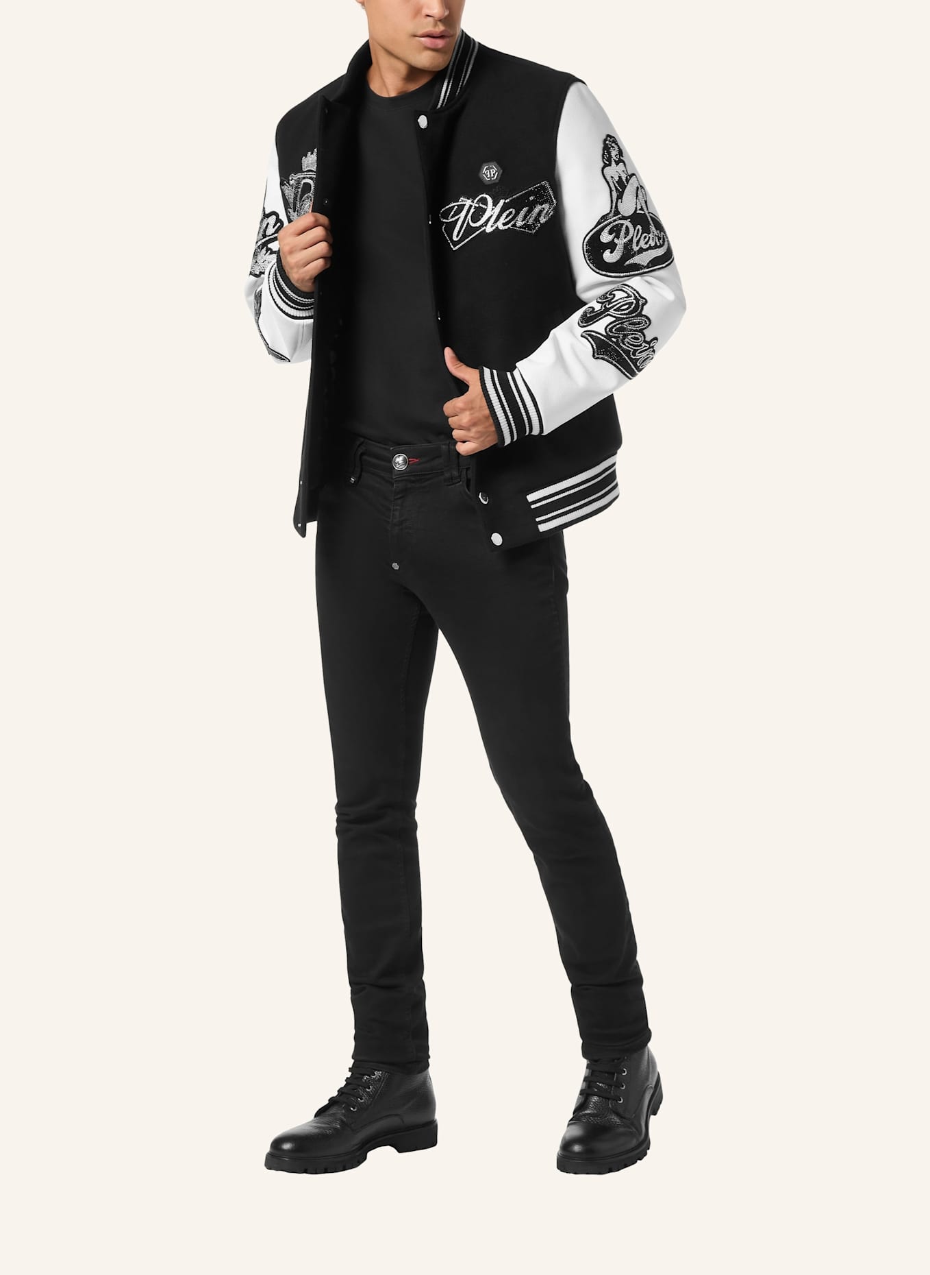 PHILIPP PLEIN Bomber EAGLE: SCHWARZ