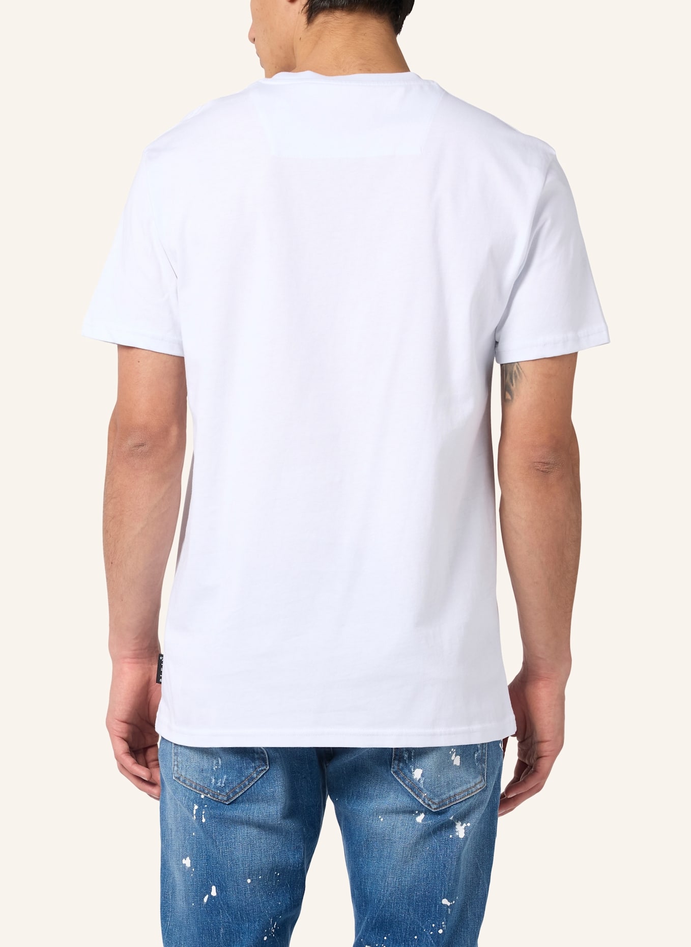PHILIPP PLEIN PHILIPP PLEIN Roundneck T-Shirt Puffy Red Skull Skull: WEISS