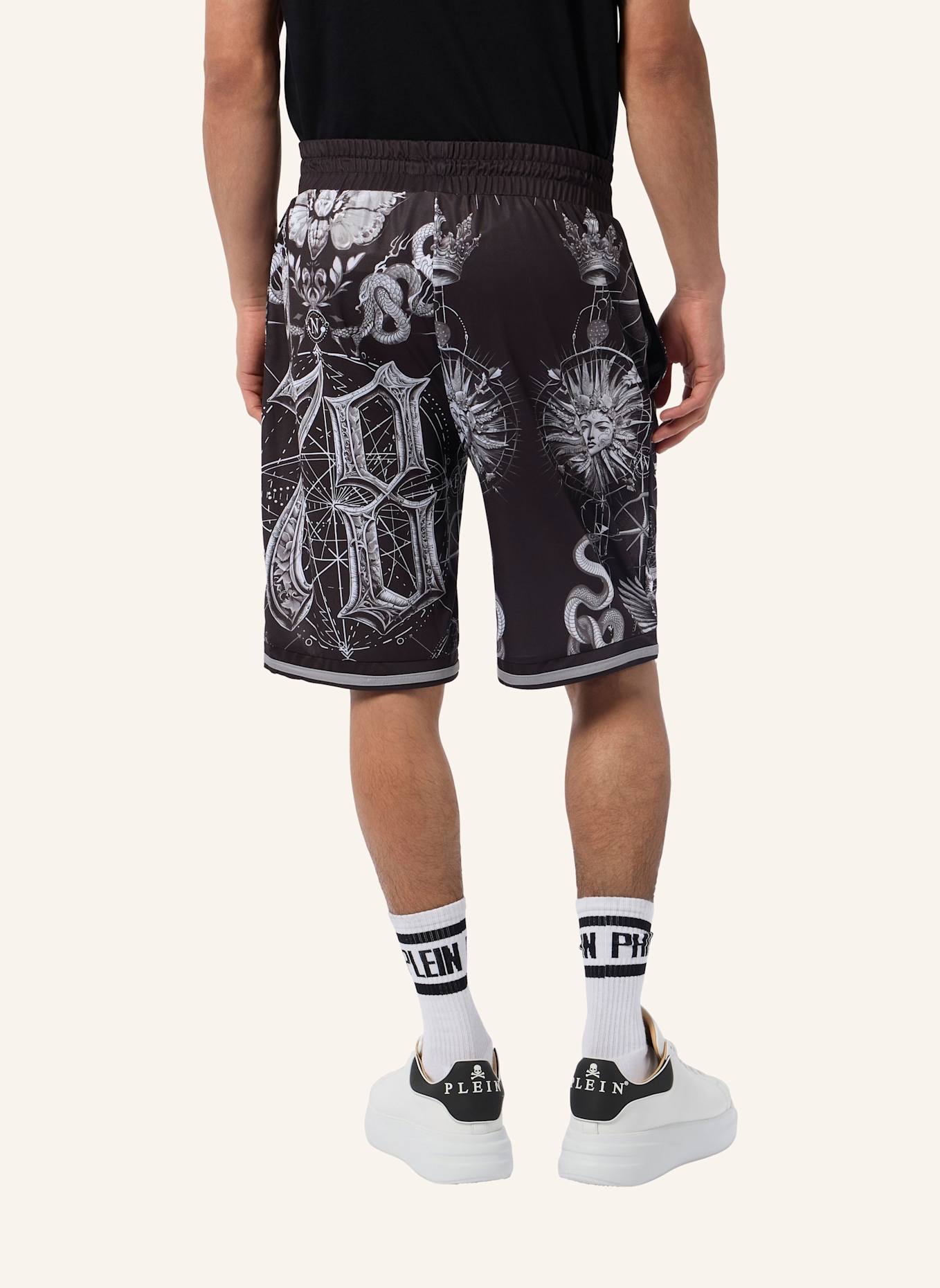 PHILIPP PLEIN PHILIPP PLEIN Mesh Basketball Shorts Tattoo: SCHWARZ