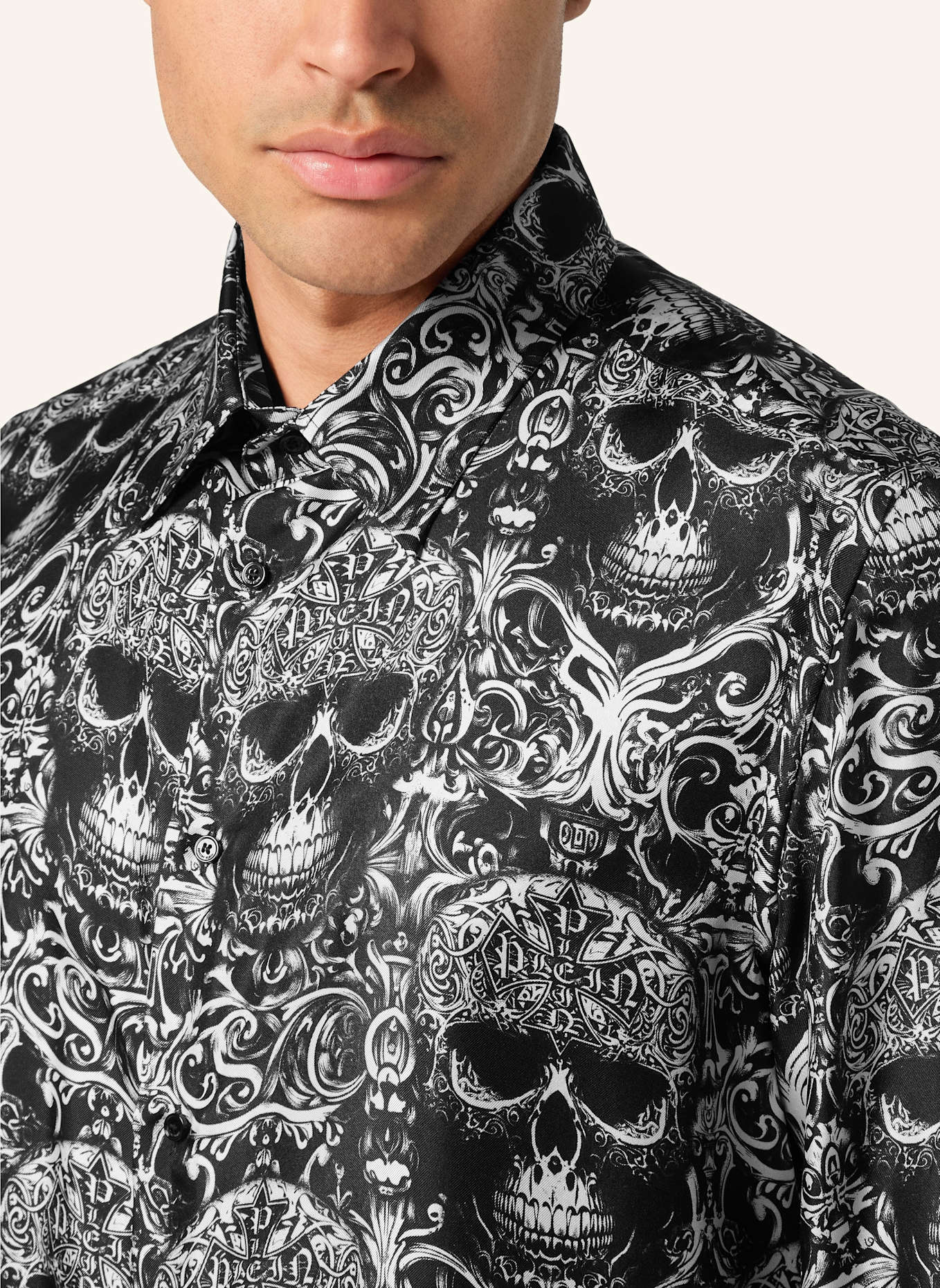 PHILIPP PLEIN Hemd SKULL: SCHWARZ