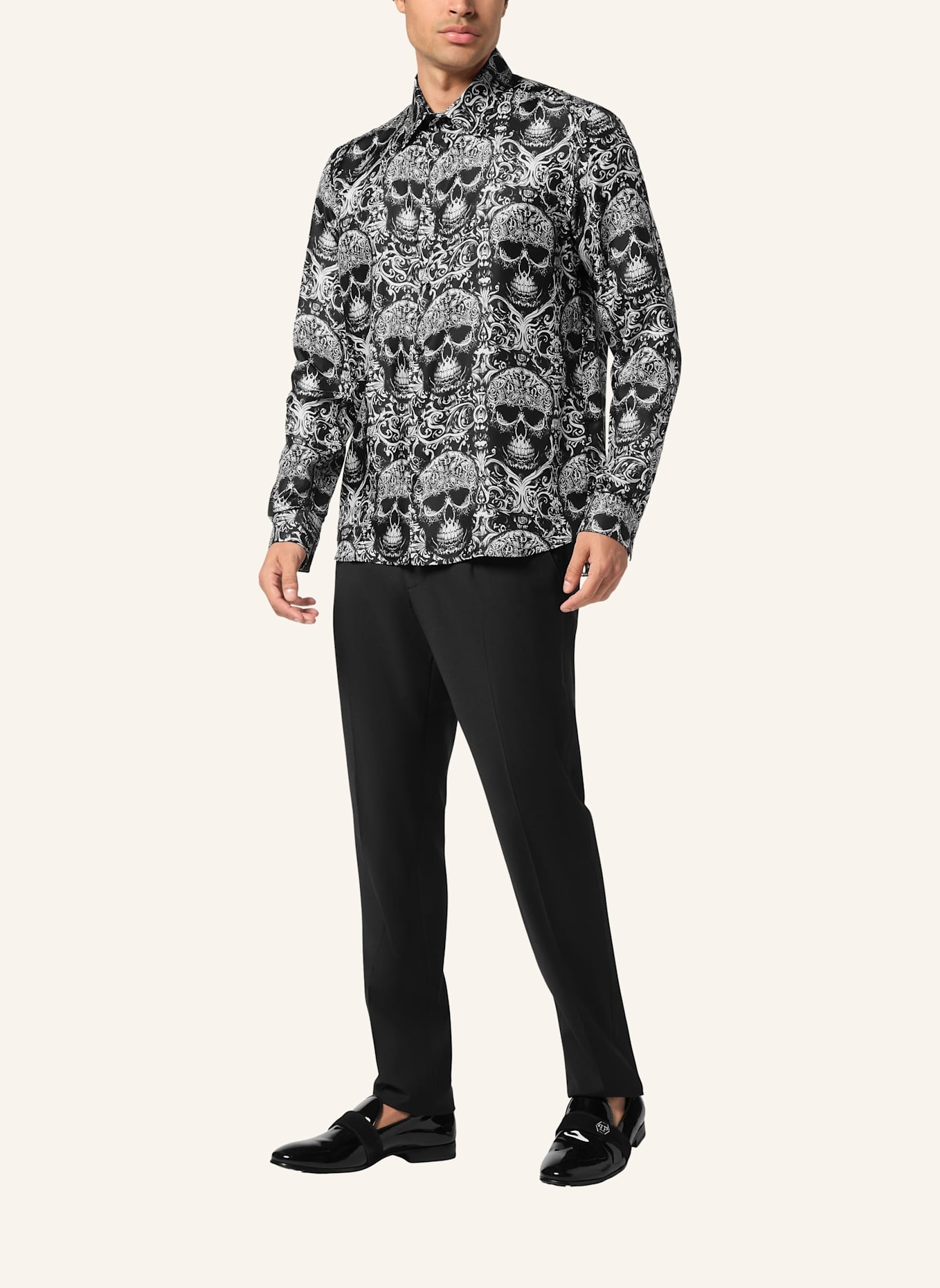 PHILIPP PLEIN Hemd SKULL: SCHWARZ