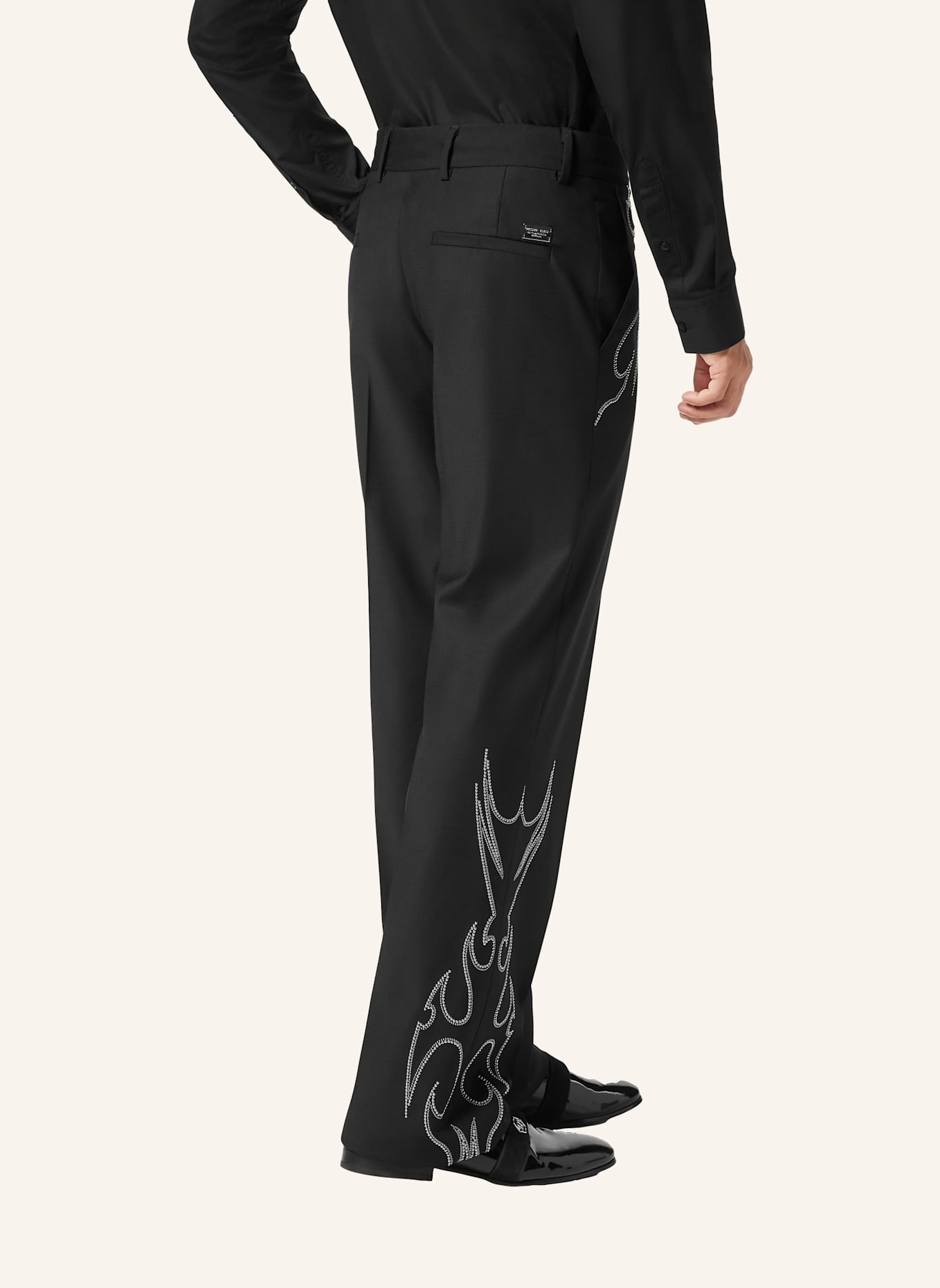 PHILIPP PLEIN Weite Hosenbeine: SCHWARZ