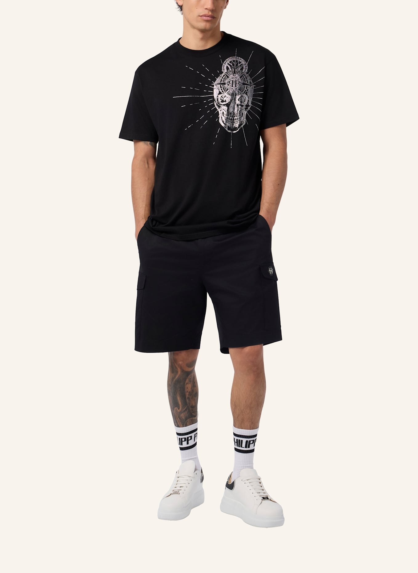 PHILIPP PLEIN PHILIPP PLEIN Round Neck T-Shirt Skull Stones: SCHWARZ