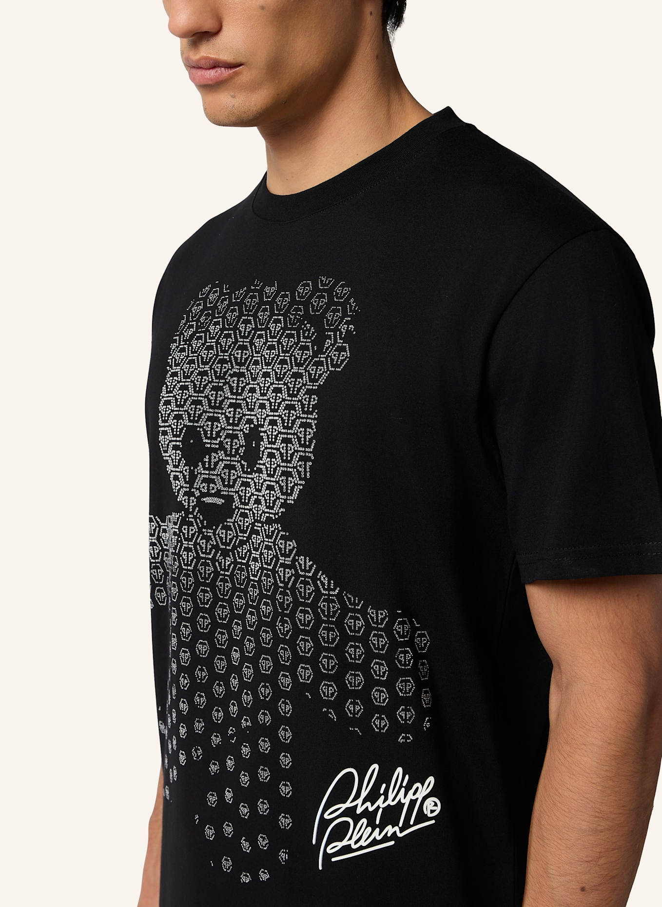 PHILIPP PLEIN PHILIPP PLEIN Round Neck T-Shirt Teddy Strass Teddy Bear: SCHWARZ