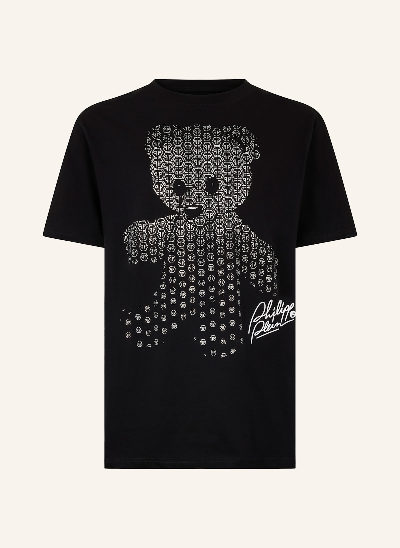 PHILIPP PLEIN PHILIPP PLEIN Round Neck T-Shirt Teddy Strass Teddy Bear: SCHWARZ