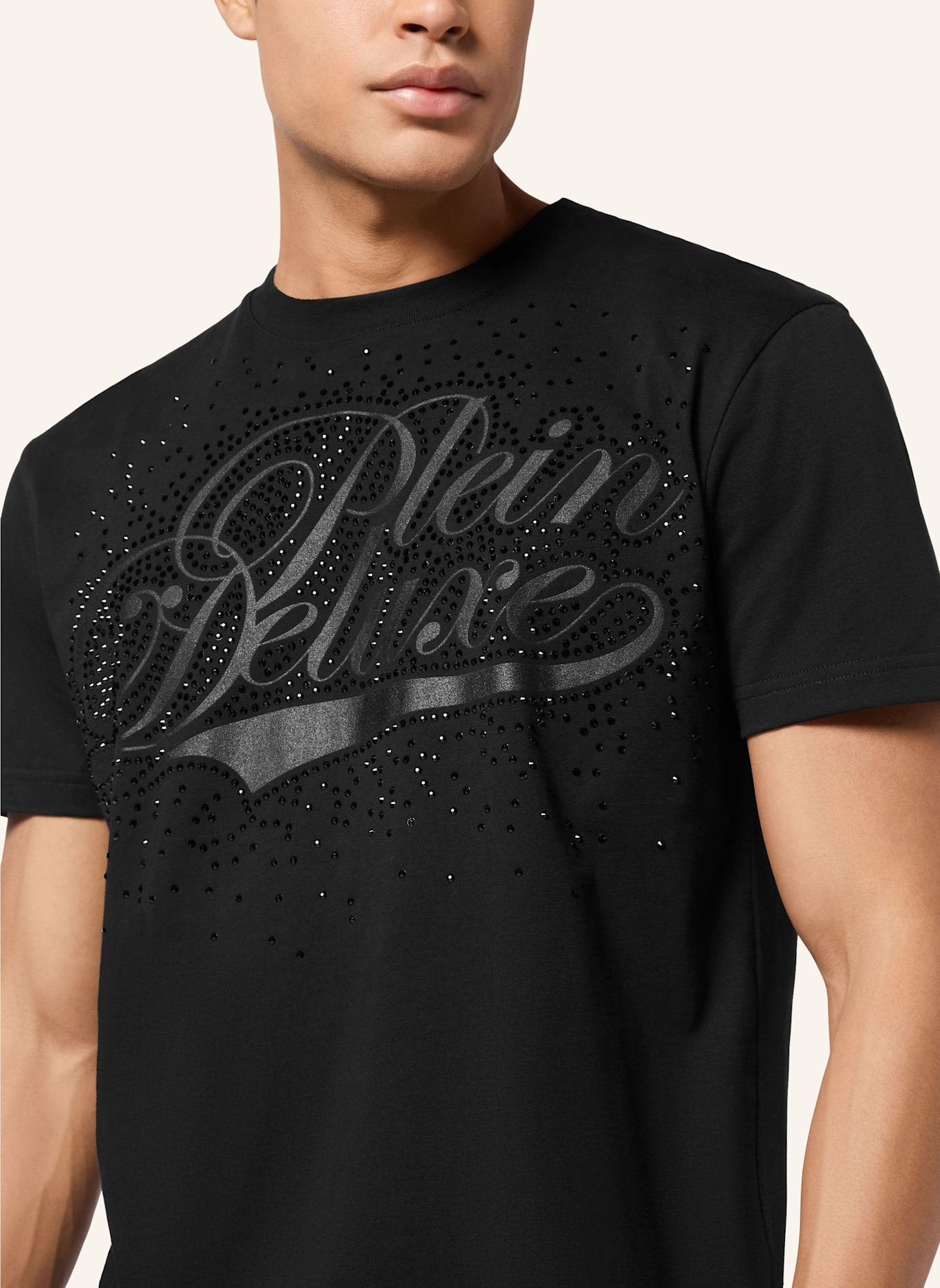 PHILIPP PLEIN T-Shirt Rundhalsausschnitt Ss: SCHWARZ