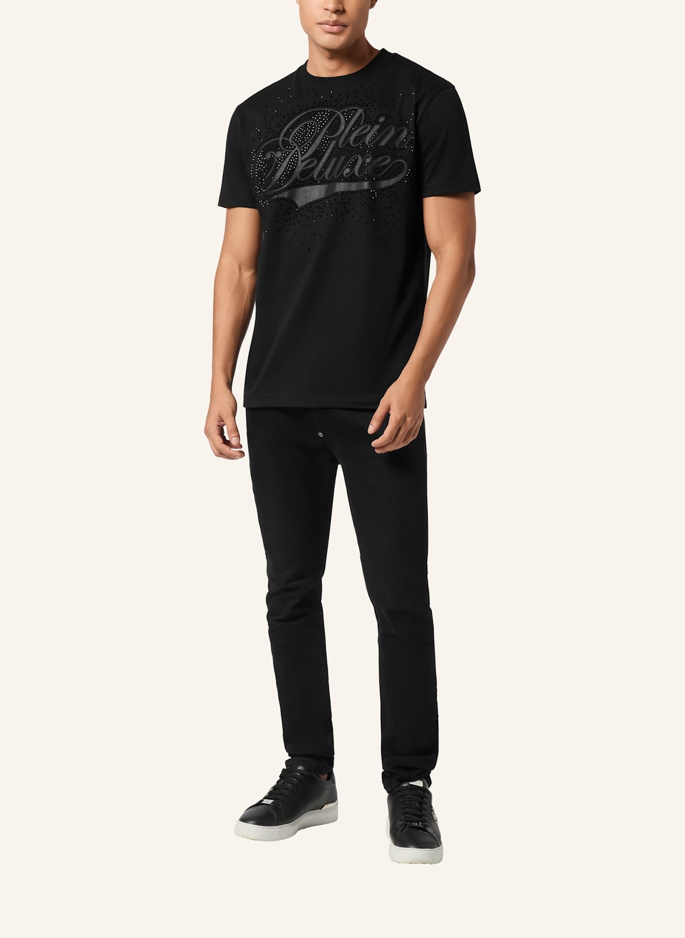 PHILIPP PLEIN T-Shirt Rundhalsausschnitt Ss: SCHWARZ