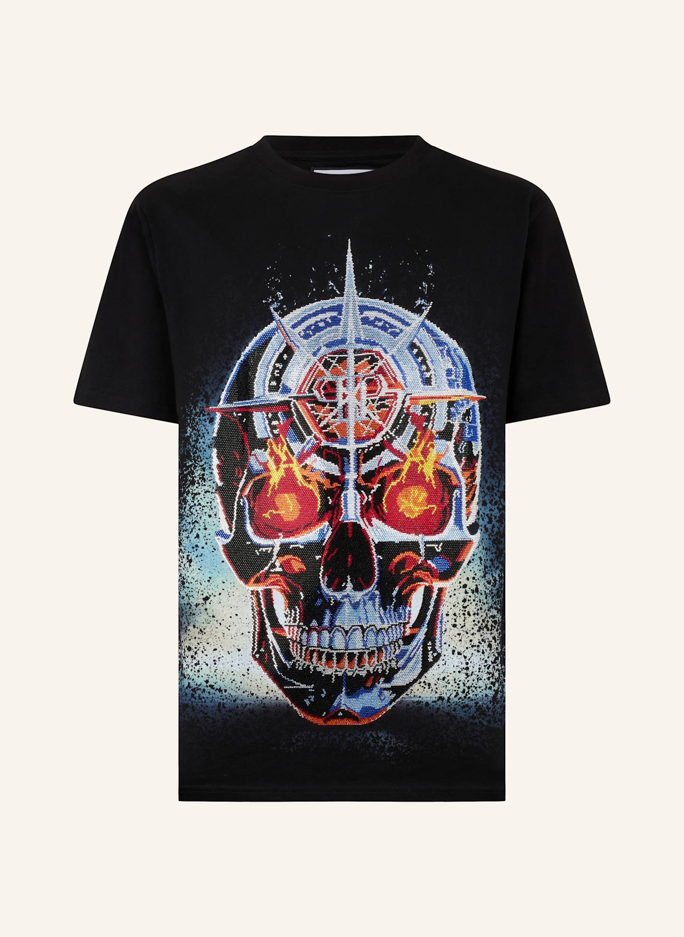PHILIPP PLEIN PHILIPP PLEIN Round Neck T-Shirt Chrome Skull Stones: SCHWARZ
