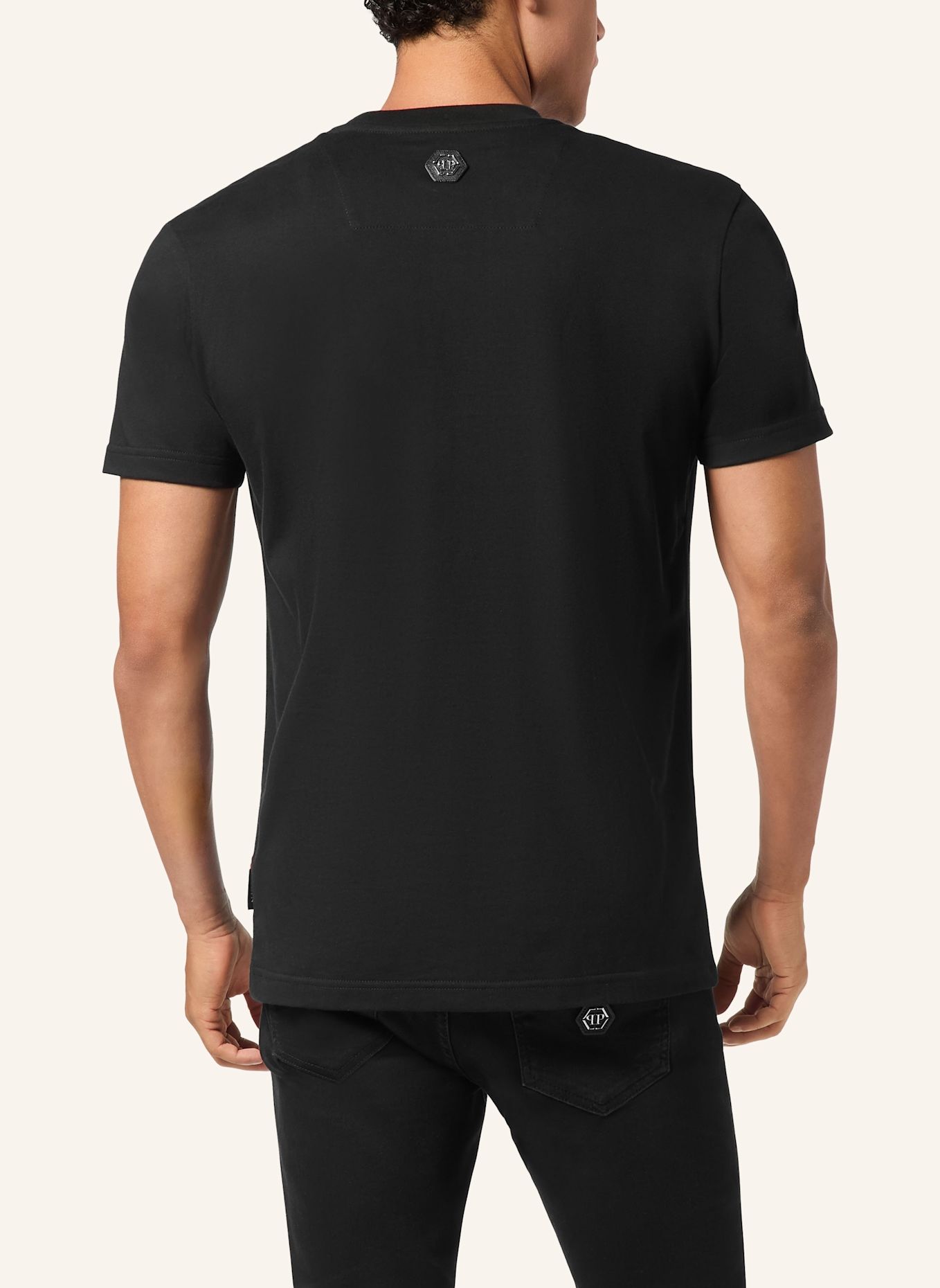 PHILIPP PLEIN T-Shirt Rundhalsausschnitt Ss: SCHWARZ