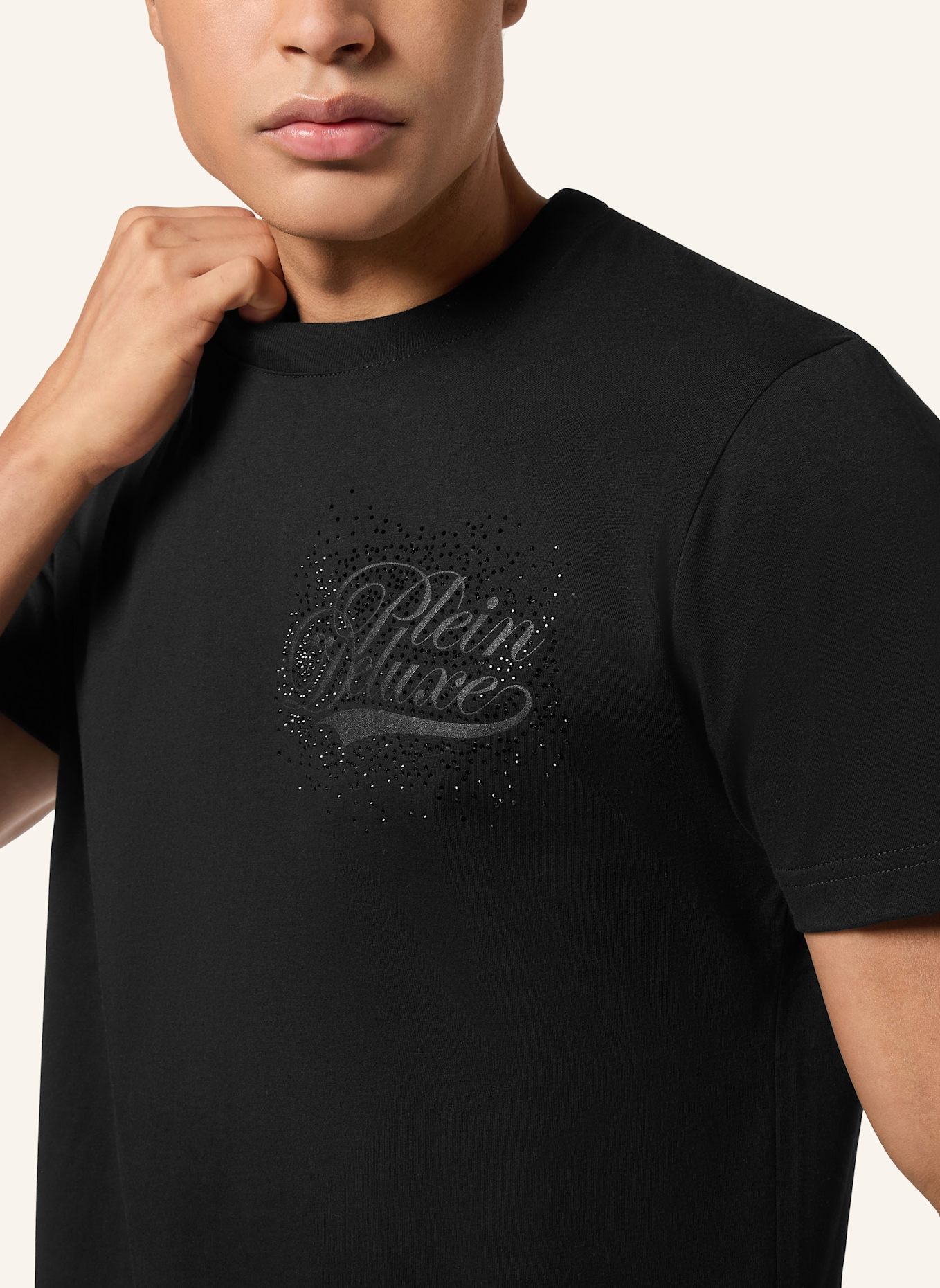 PHILIPP PLEIN T-Shirt Rundhalsausschnitt Ss: SCHWARZ