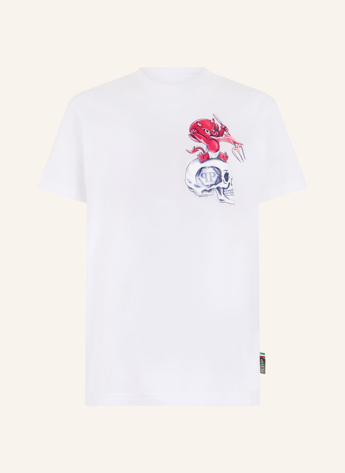 PHILIPP PLEIN PHILIPP PLEIN Round Neck T-Shirt Baby Devil Small: WEISS