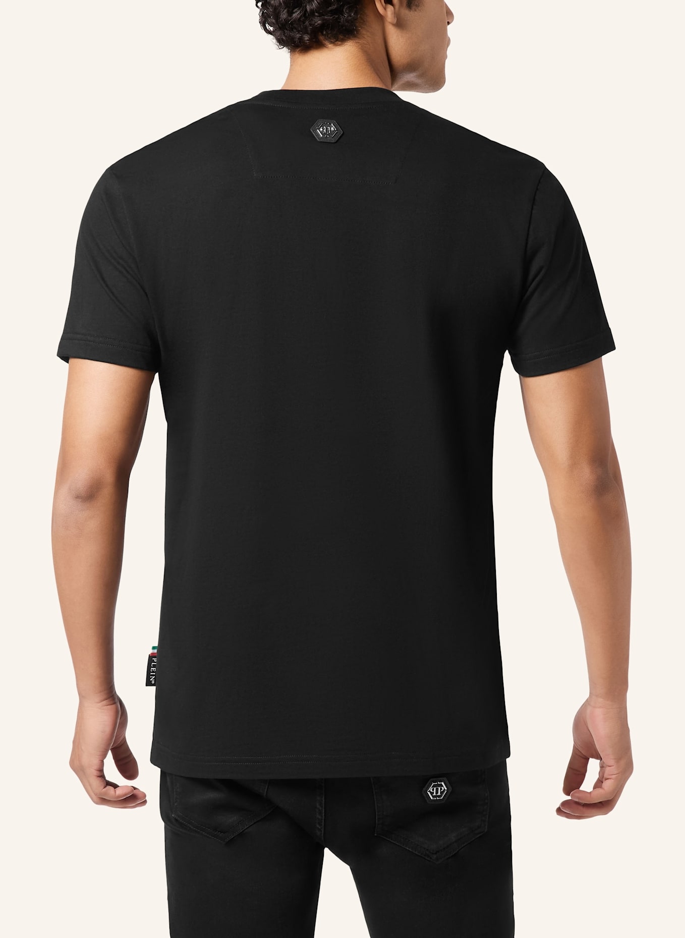 PHILIPP PLEIN T-Shirt Rundhalsausschnitt Ss: SCHWARZ