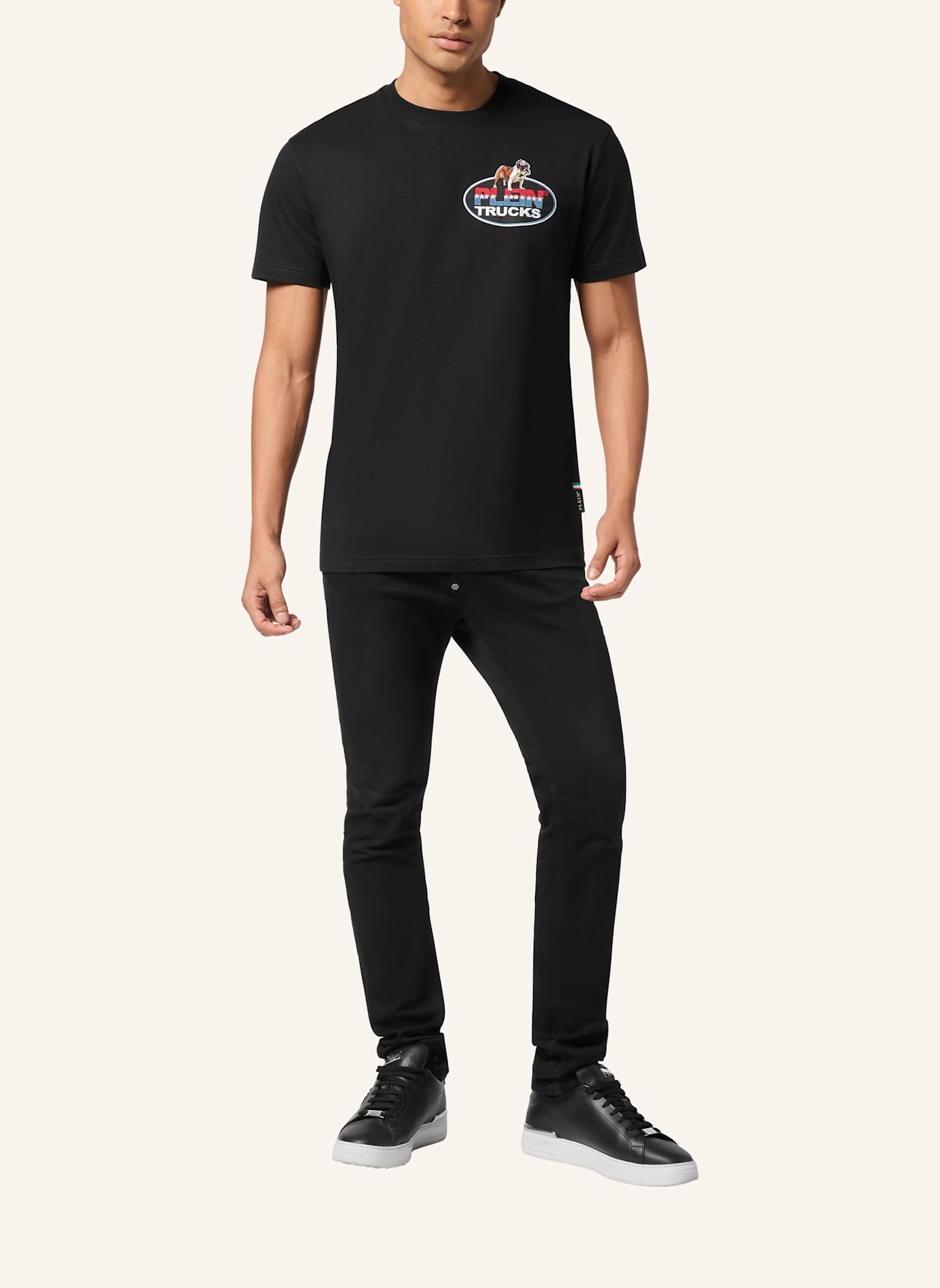 PHILIPP PLEIN T-Shirt Rundhalsausschnitt Ss: SCHWARZ