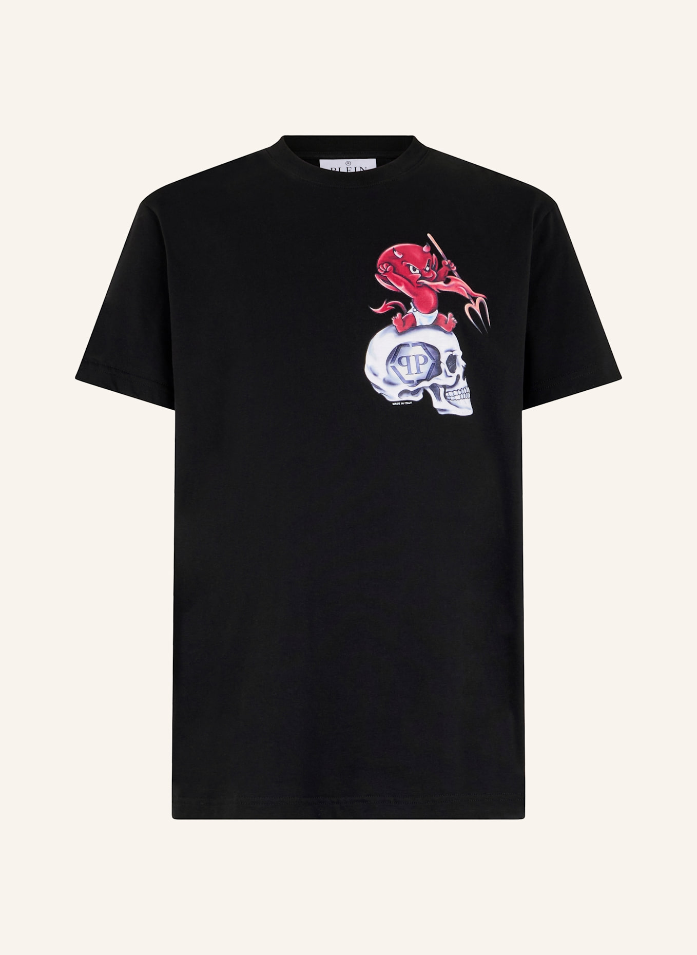 PHILIPP PLEIN PHILIPP PLEIN Round Neck T-Shirt Baby Devil Small: SCHWARZ