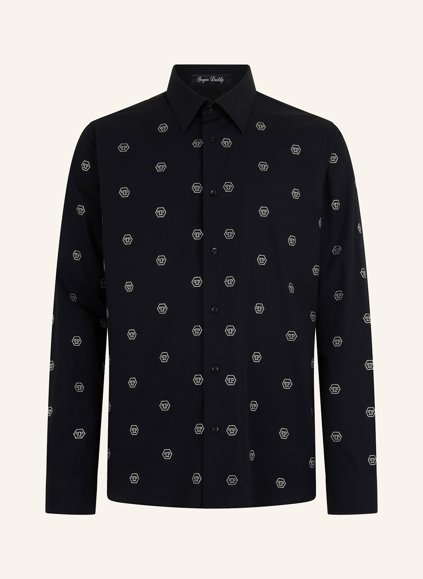 PHILIPP PLEIN PHILIPP PLEIN Sugar Daddy Cut Shirt Monogram Strass: SCHWARZ
