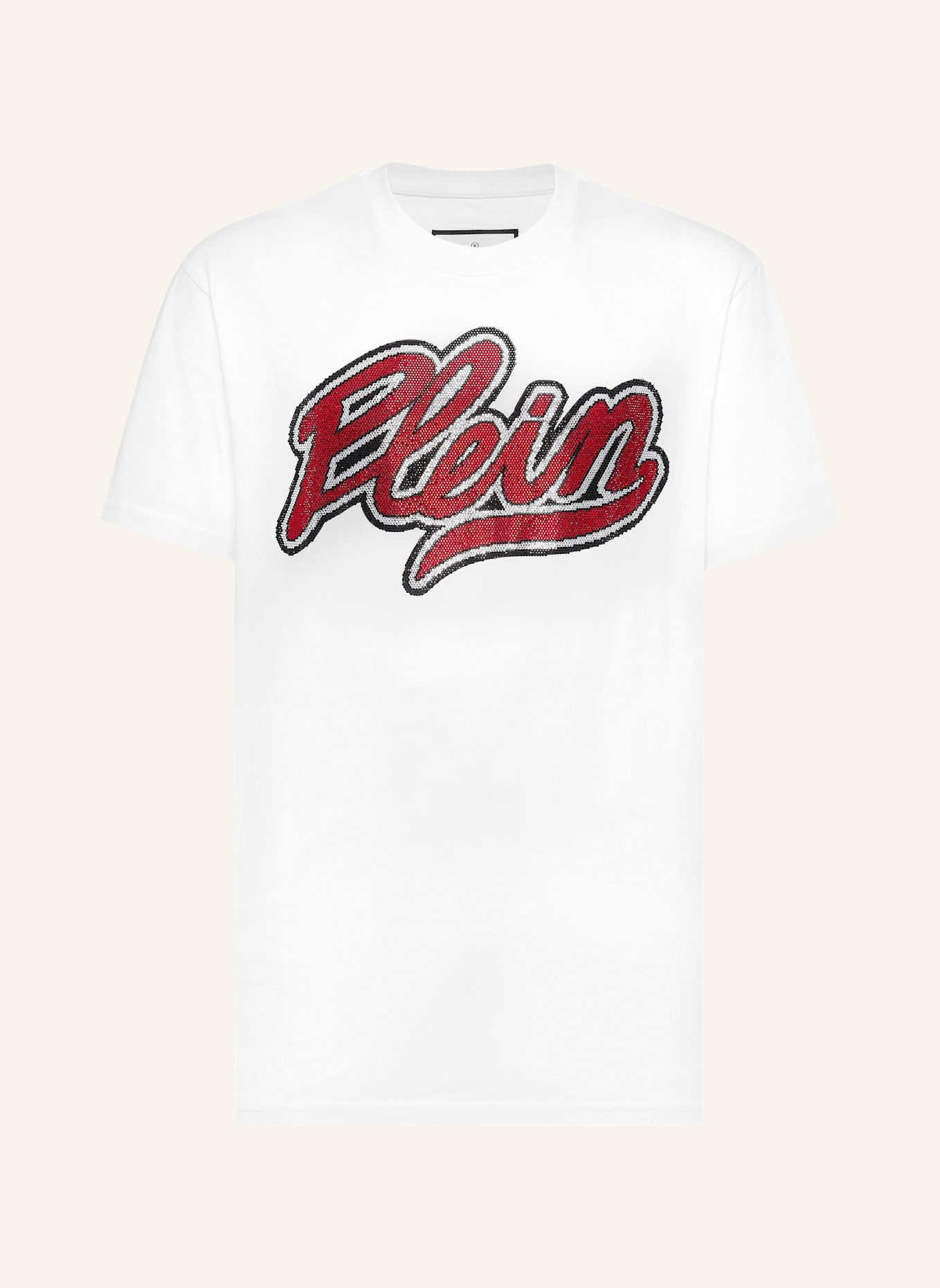 PHILIPP PLEIN T-Shirt Rundhalsausschnitt Ss SIGNATURE: WEISS