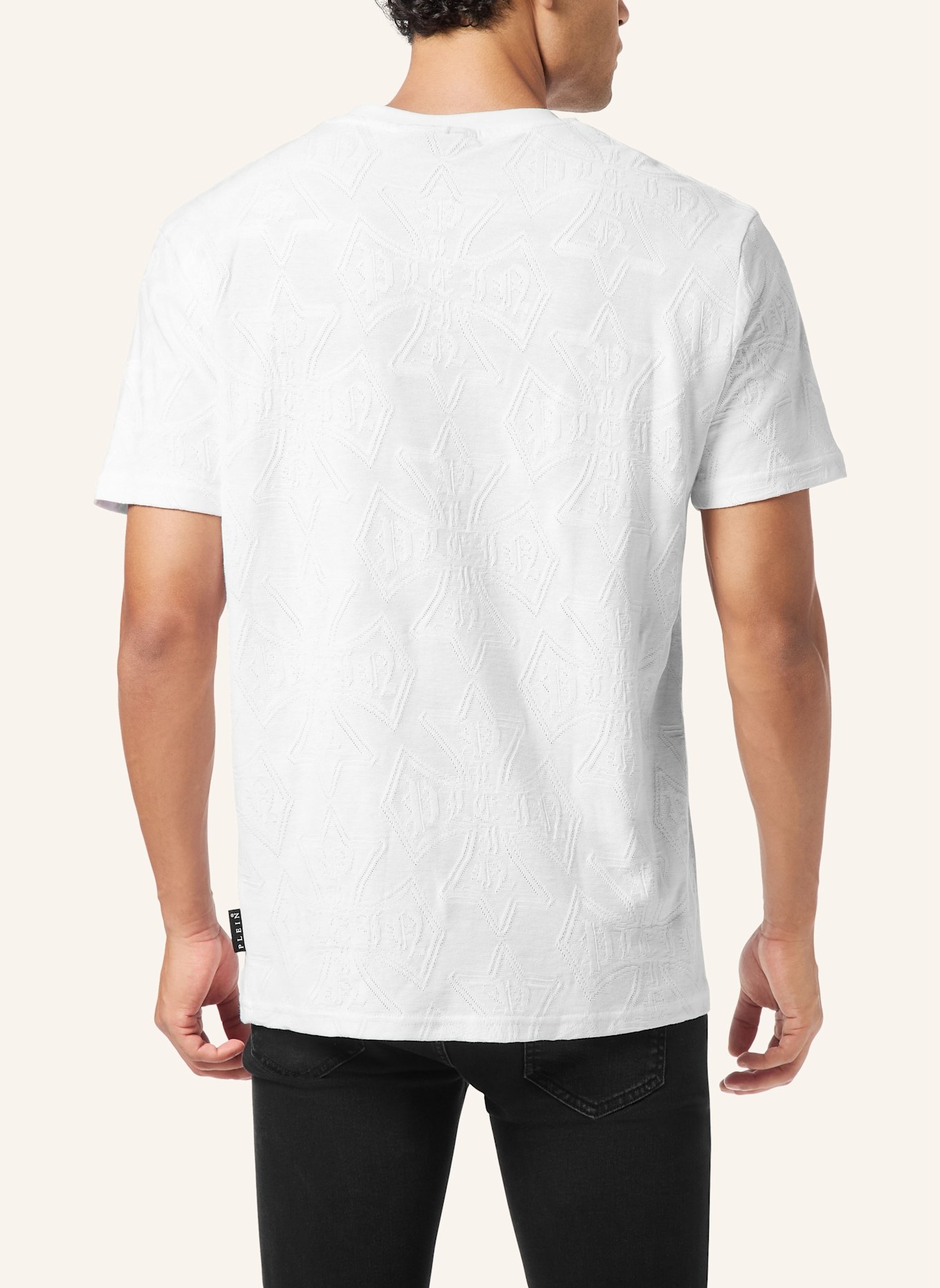 PHILIPP PLEIN T-Shirt Rundhalsausschnitt Ss CREST: WEISS