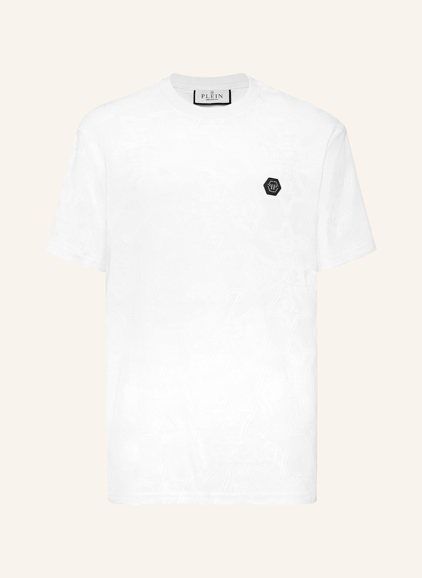 PHILIPP PLEIN T-Shirt Rundhalsausschnitt Ss CREST: WEISS