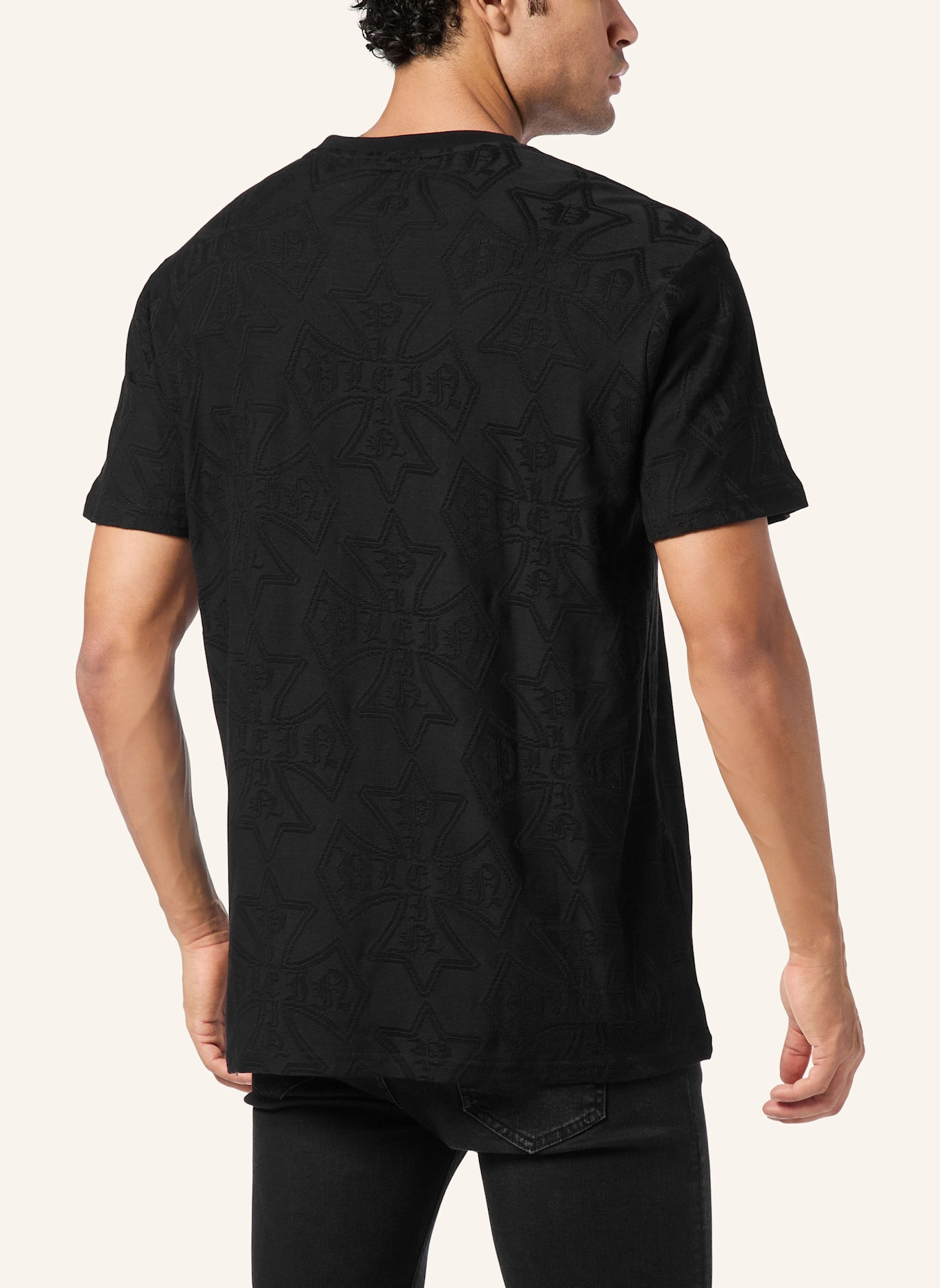 PHILIPP PLEIN T-Shirt Rundhalsausschnitt Ss CREST: SCHWARZ