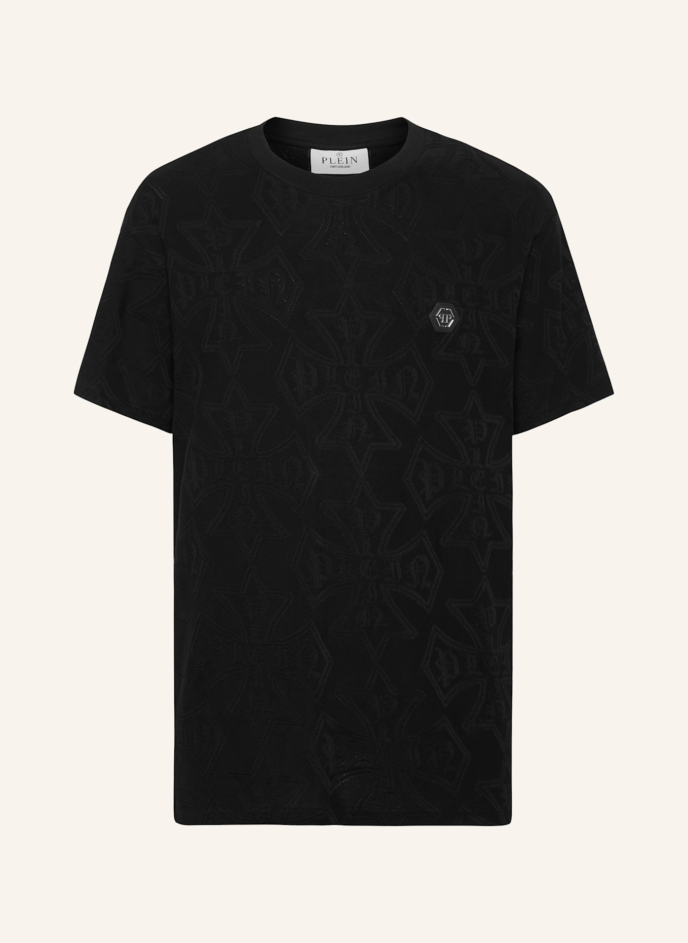 PHILIPP PLEIN T-Shirt Rundhalsausschnitt Ss CREST: SCHWARZ