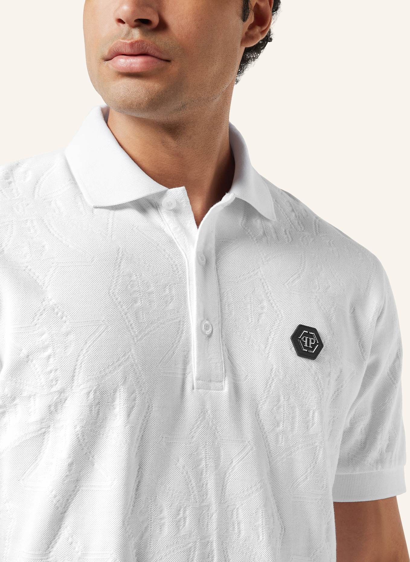 PHILIPP PLEIN Poloshirt Ss CREST: WEISS