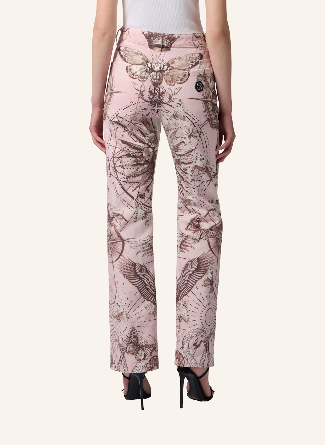 PHILIPP PLEIN PHILIPP PLEIN Straight Cut Jeans Butterfly Tattoo: WEISS