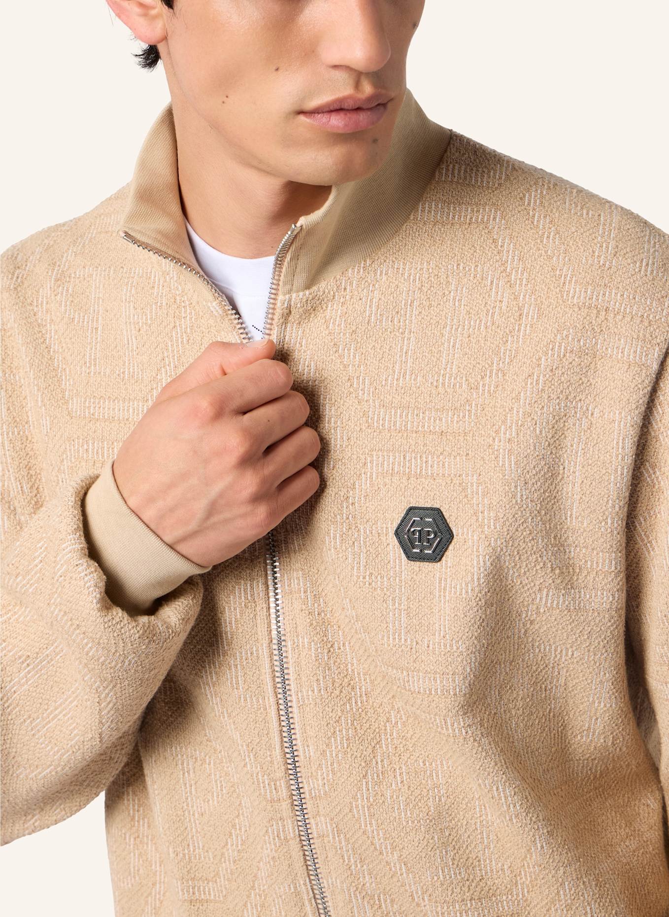 PHILIPP PLEIN PHILIPP PLEIN Jacquard Tracksuit Jacket Monogram: BEIGE