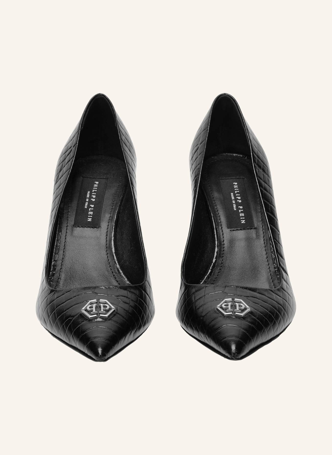 PHILIPP PLEIN PHILIPP PLEIN Cocco Print Decolette Mid Heels Hexagon 9: SCHWARZ