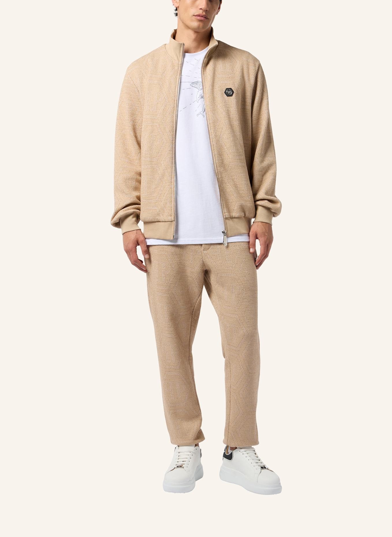 PHILIPP PLEIN PHILIPP PLEIN Jacquard Tracksuit Jacket Monogram: BEIGE