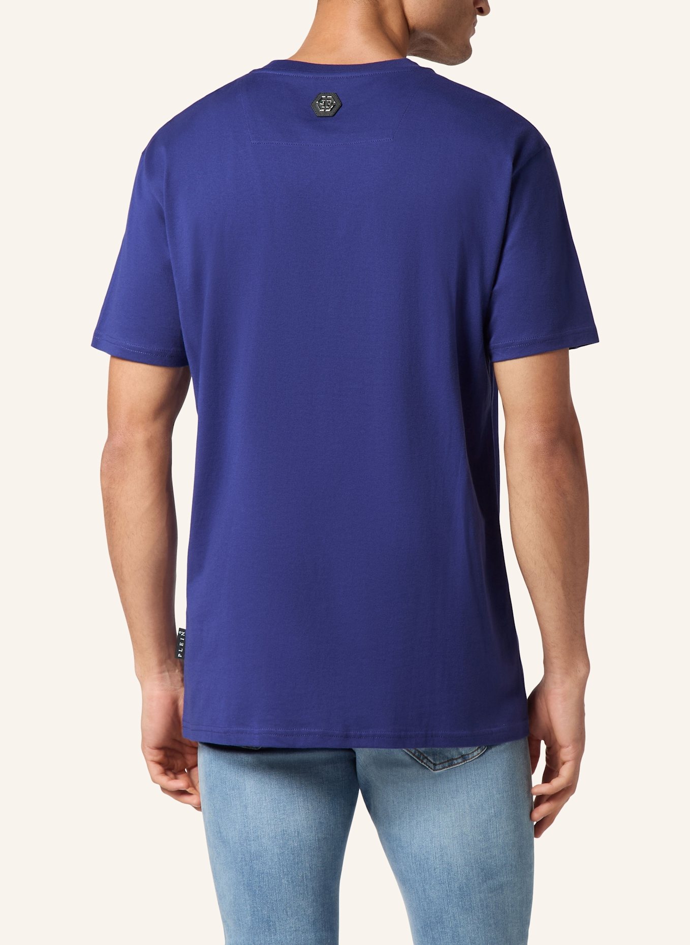 PHILIPP PLEIN T-Shirt Rundhalsausschnitt Ss RACING: DUNKELBLAU