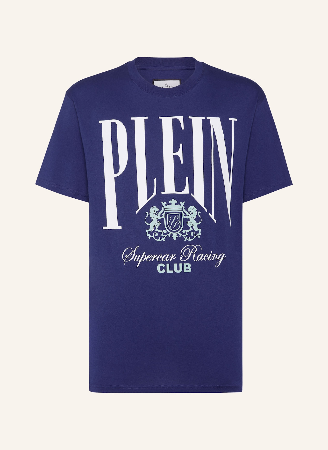 PHILIPP PLEIN T-Shirt Rundhalsausschnitt Ss RACING: DUNKELBLAU