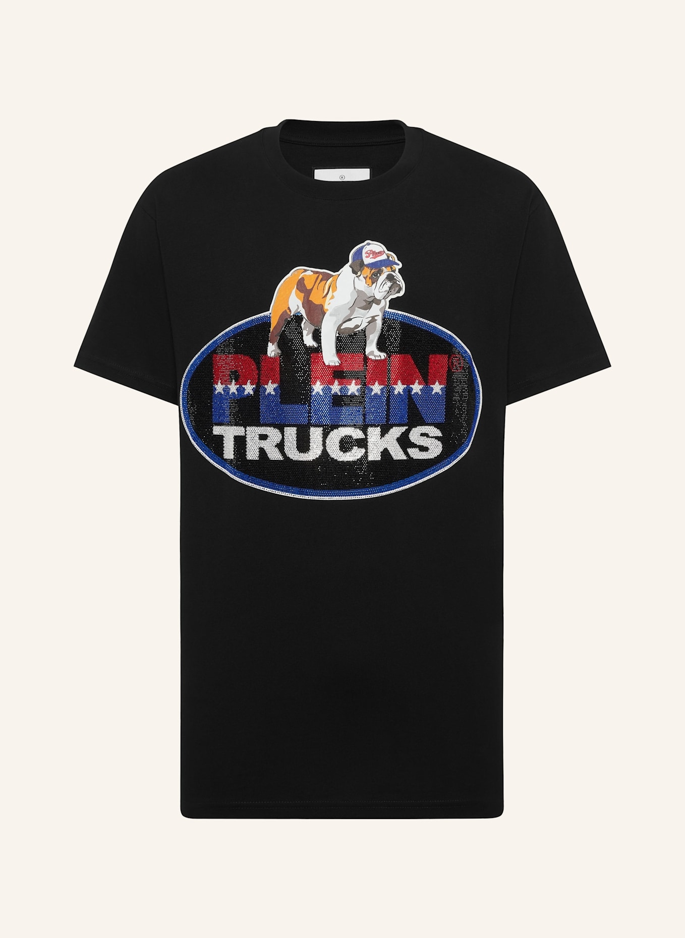 PHILIPP PLEIN T-Shirt Rundhalsausschnitt Ss Bulldog: SCHWARZ