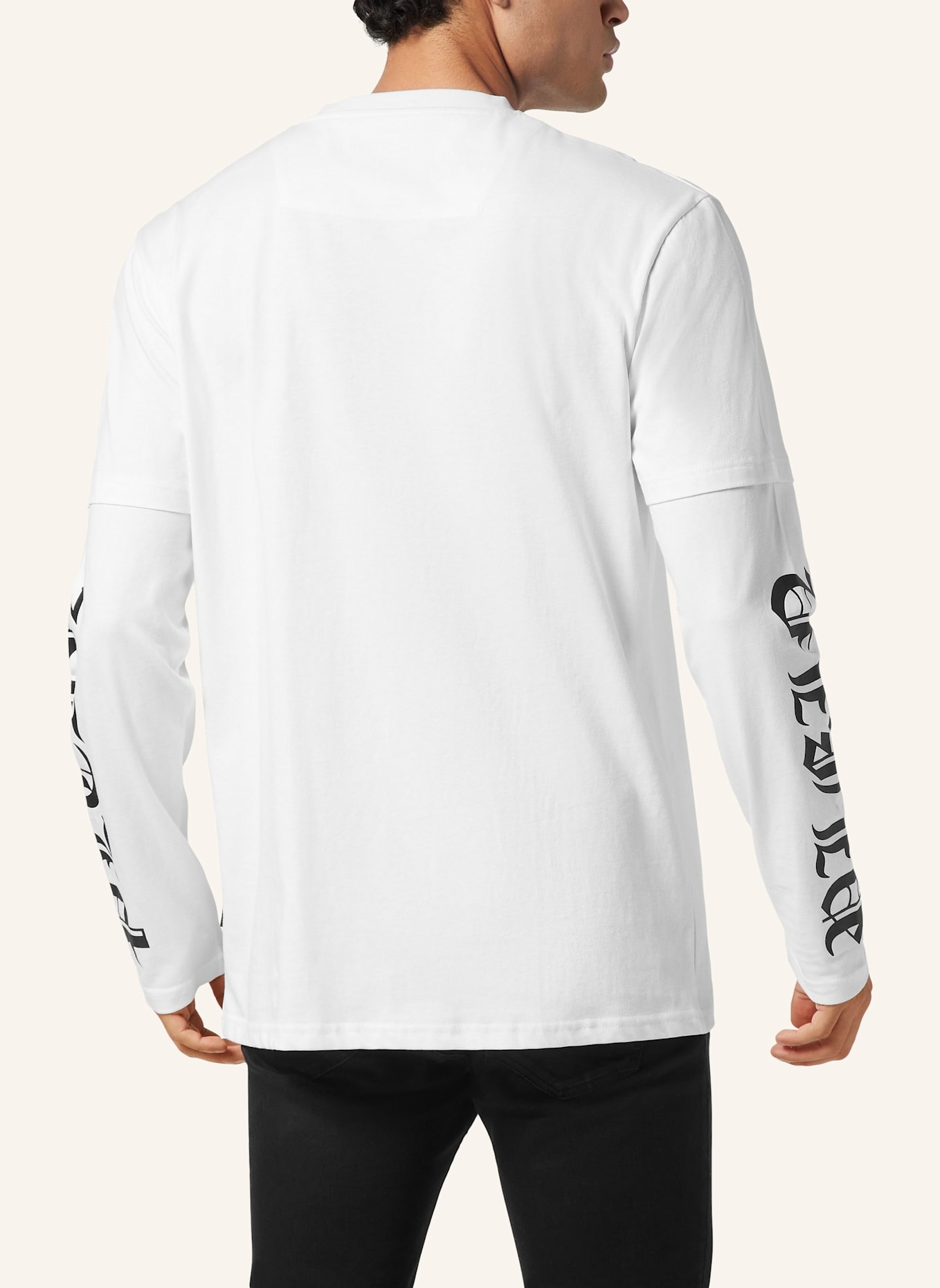 PHILIPP PLEIN T-Shirt Rundhalsausschnitt Ls: WEISS