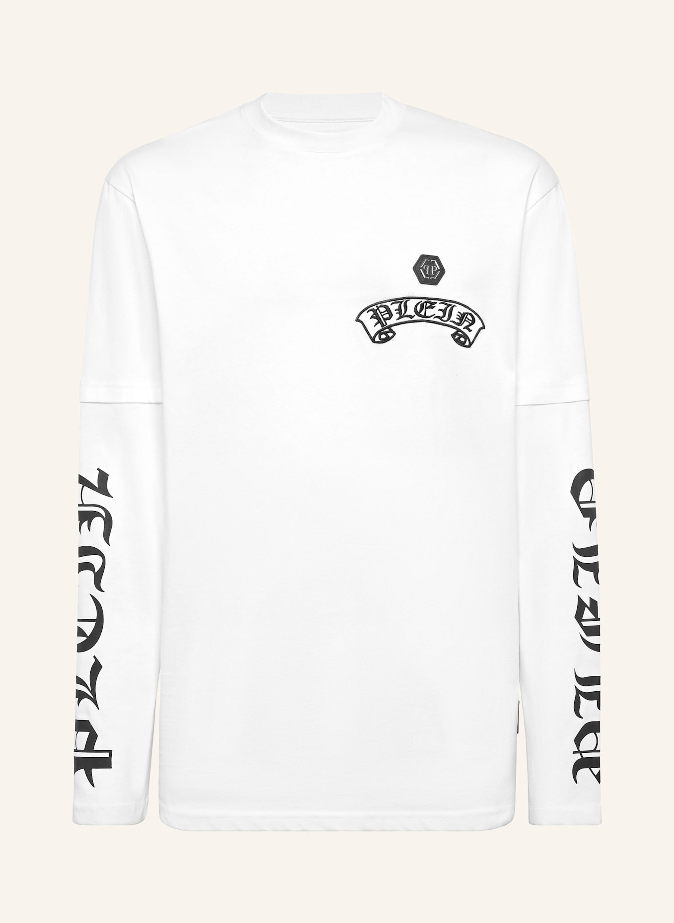 PHILIPP PLEIN T-Shirt Rundhalsausschnitt Ls: WEISS