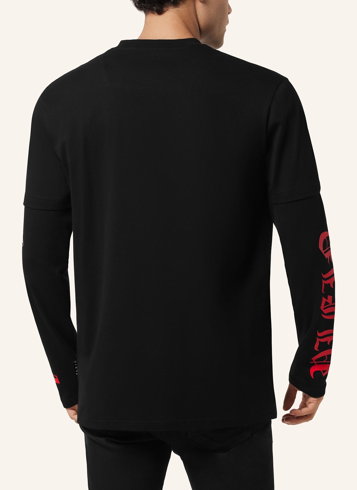 PHILIPP PLEIN T-Shirt Rundhalsausschnitt Ls: SCHWARZ