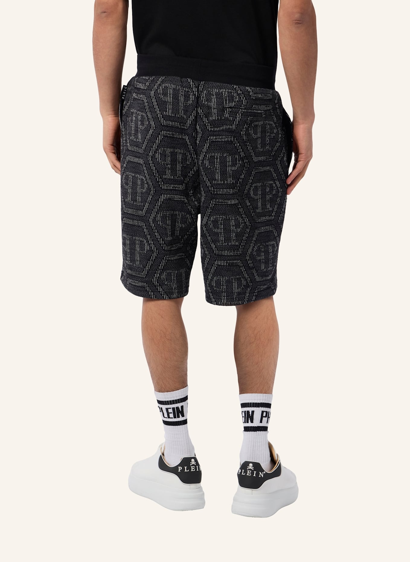 PHILIPP PLEIN PHILIPP PLEIN Jacquard Shorts Monogram: SCHWARZ