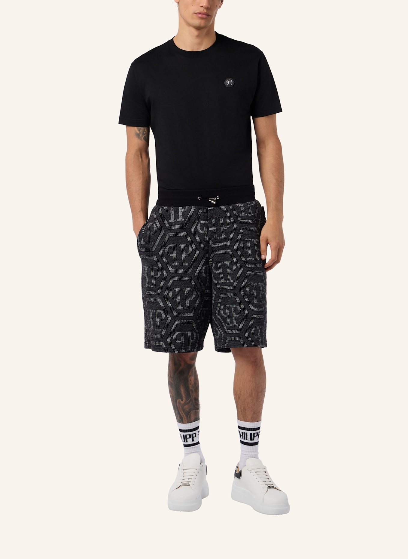 PHILIPP PLEIN PHILIPP PLEIN Jacquard Shorts Monogram: SCHWARZ