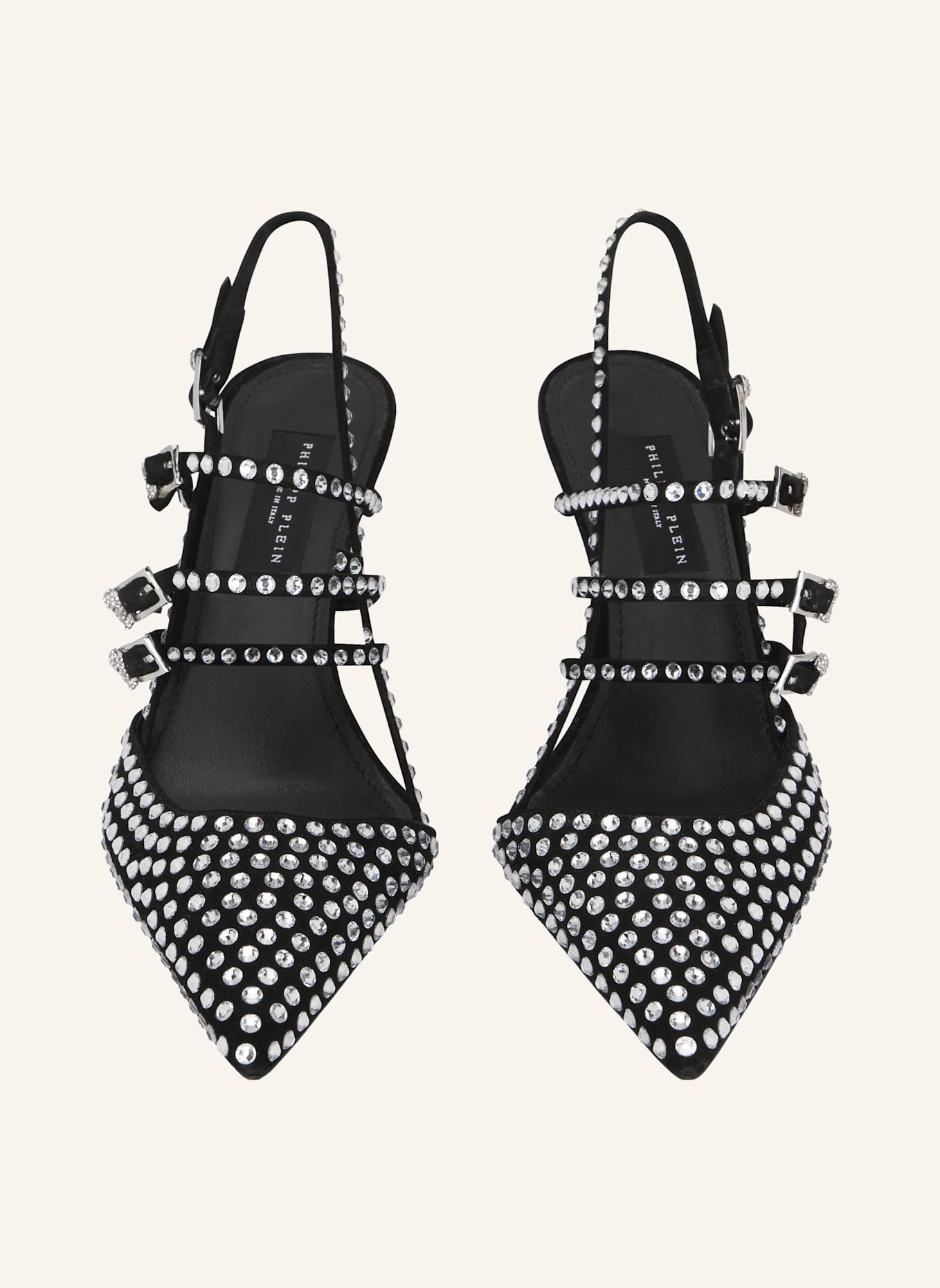 PHILIPP PLEIN PHILIPP PLEIN Suede Slingbacks Skull Belts 9: SCHWARZ