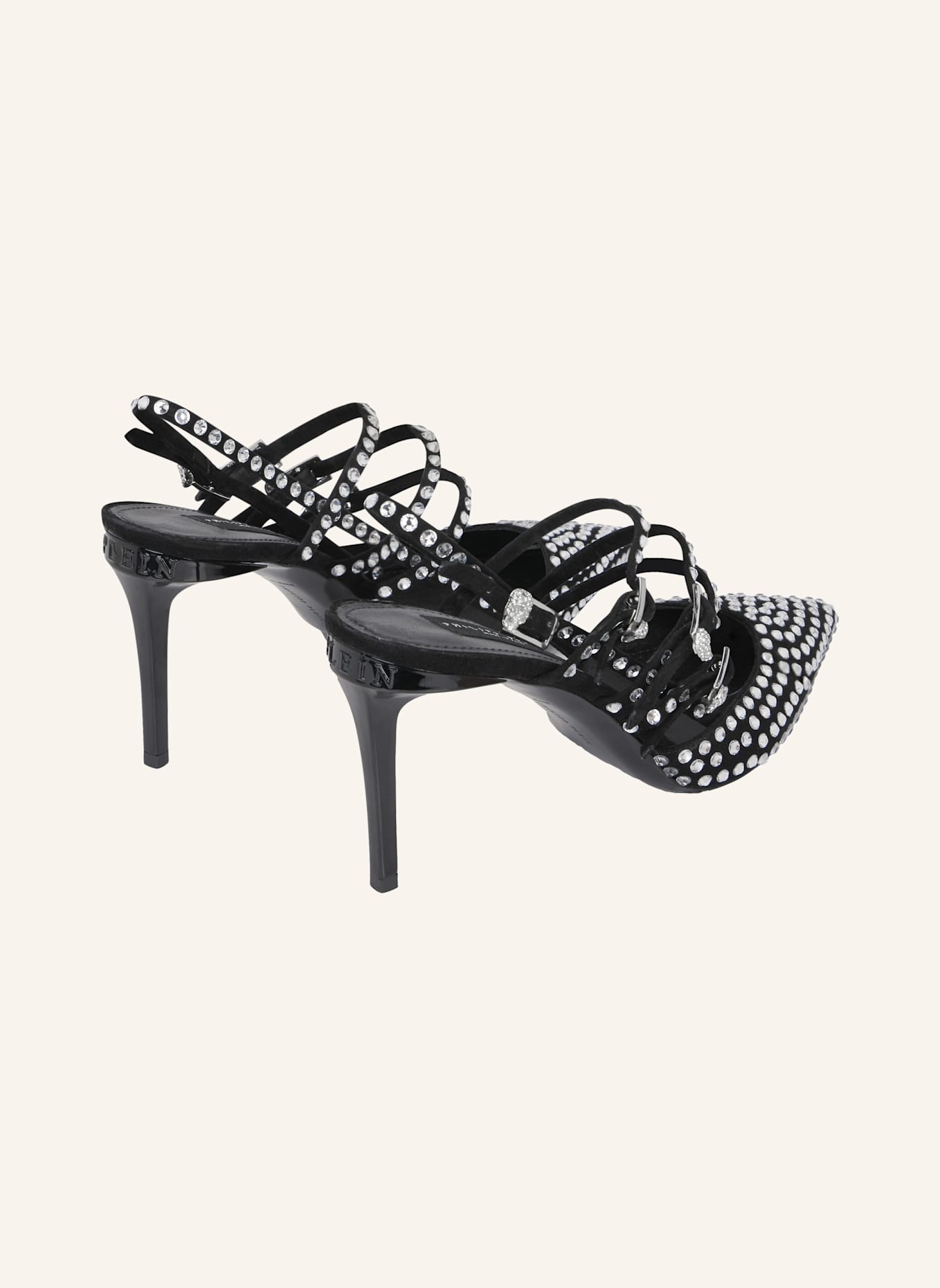 PHILIPP PLEIN PHILIPP PLEIN Suede Slingbacks Skull Belts 9: SCHWARZ