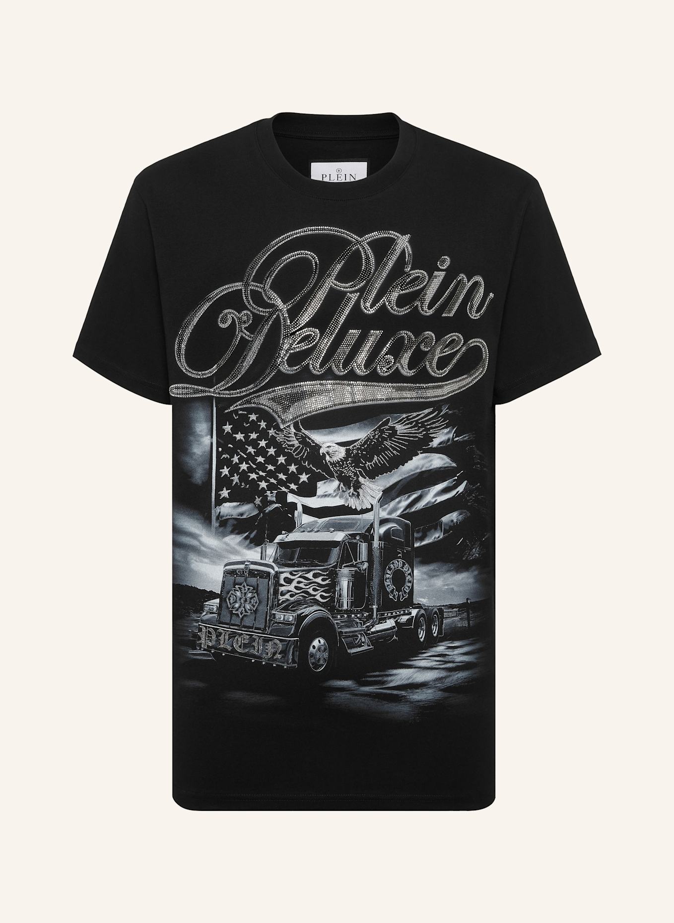 PHILIPP PLEIN T-Shirt Rundhalsausschnitt Ss: SCHWARZ