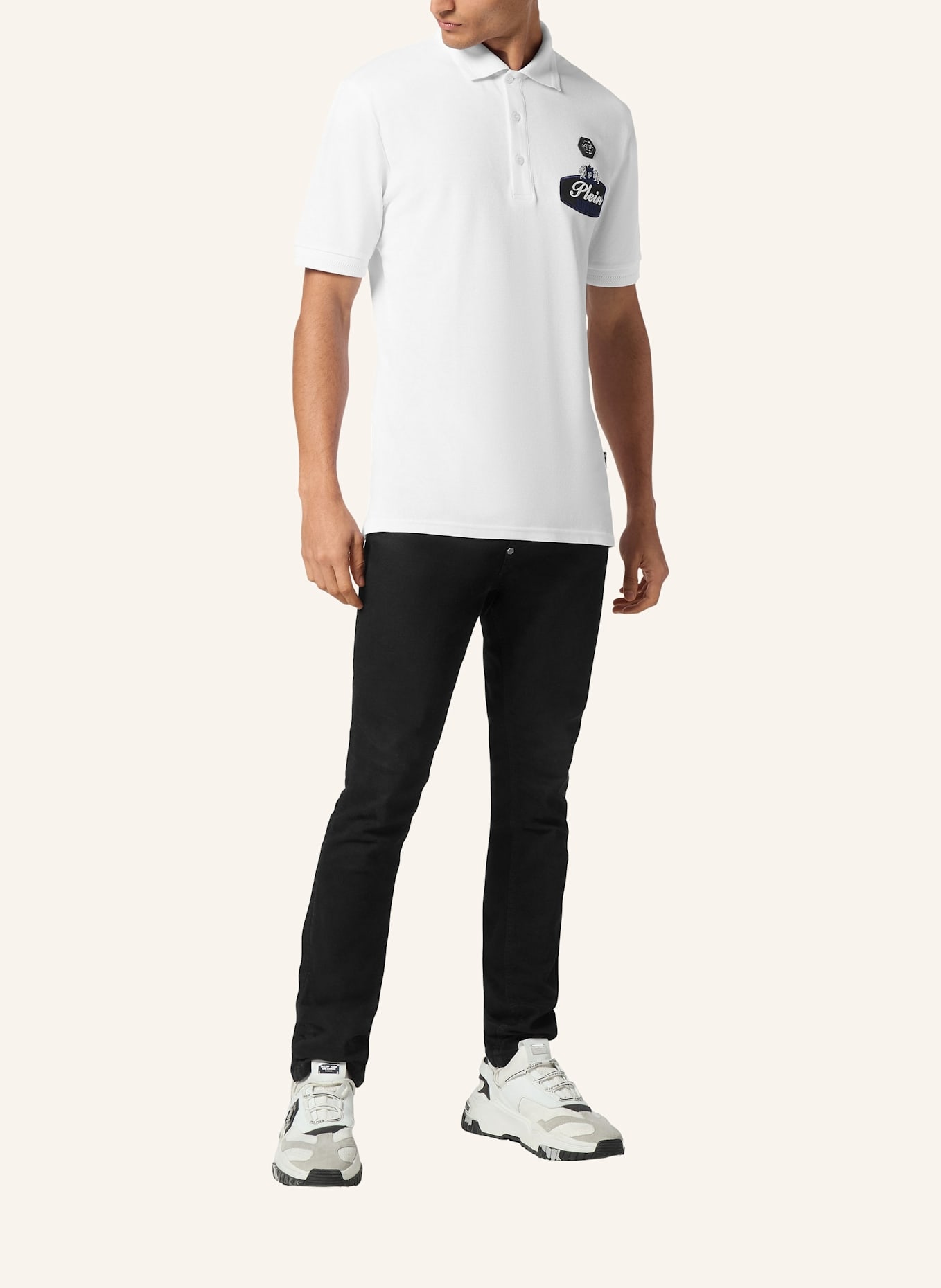 PHILIPP PLEIN Poloshirt Ss RACING: WEISS