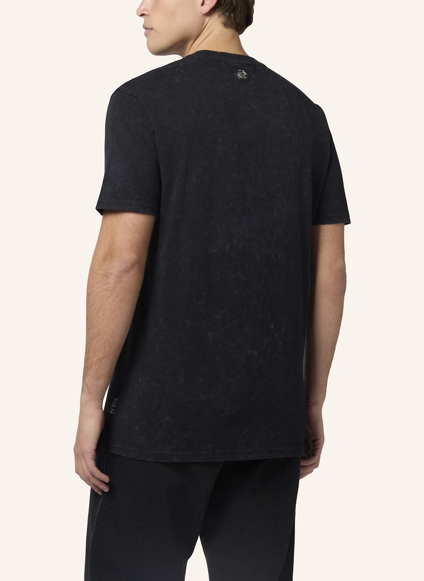 PHILIPP PLEIN T-Shirt Rundhalsausschnitt Ss SKELETON: SCHWARZ