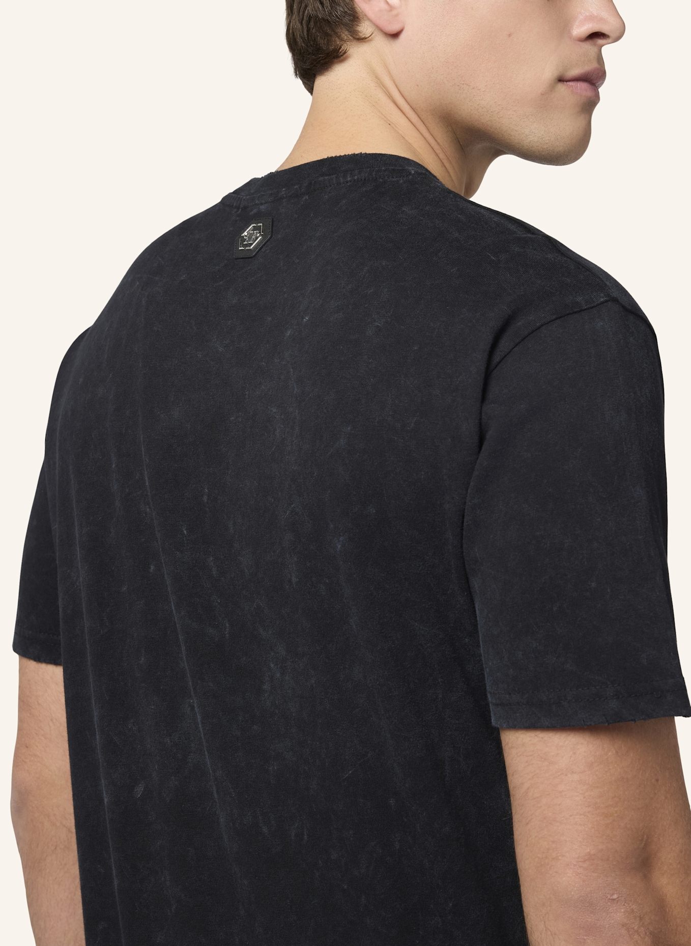 PHILIPP PLEIN T-Shirt Rundhalsausschnitt Ss SKELETON: SCHWARZ