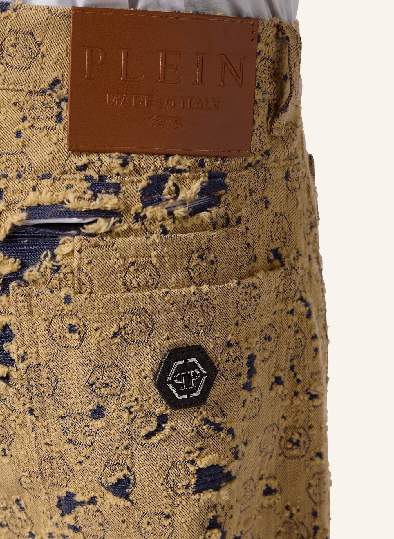 PHILIPP PLEIN PHILIPP PLEIN Destroyed Beach Boy Fit Jeans Monogram: BEIGE