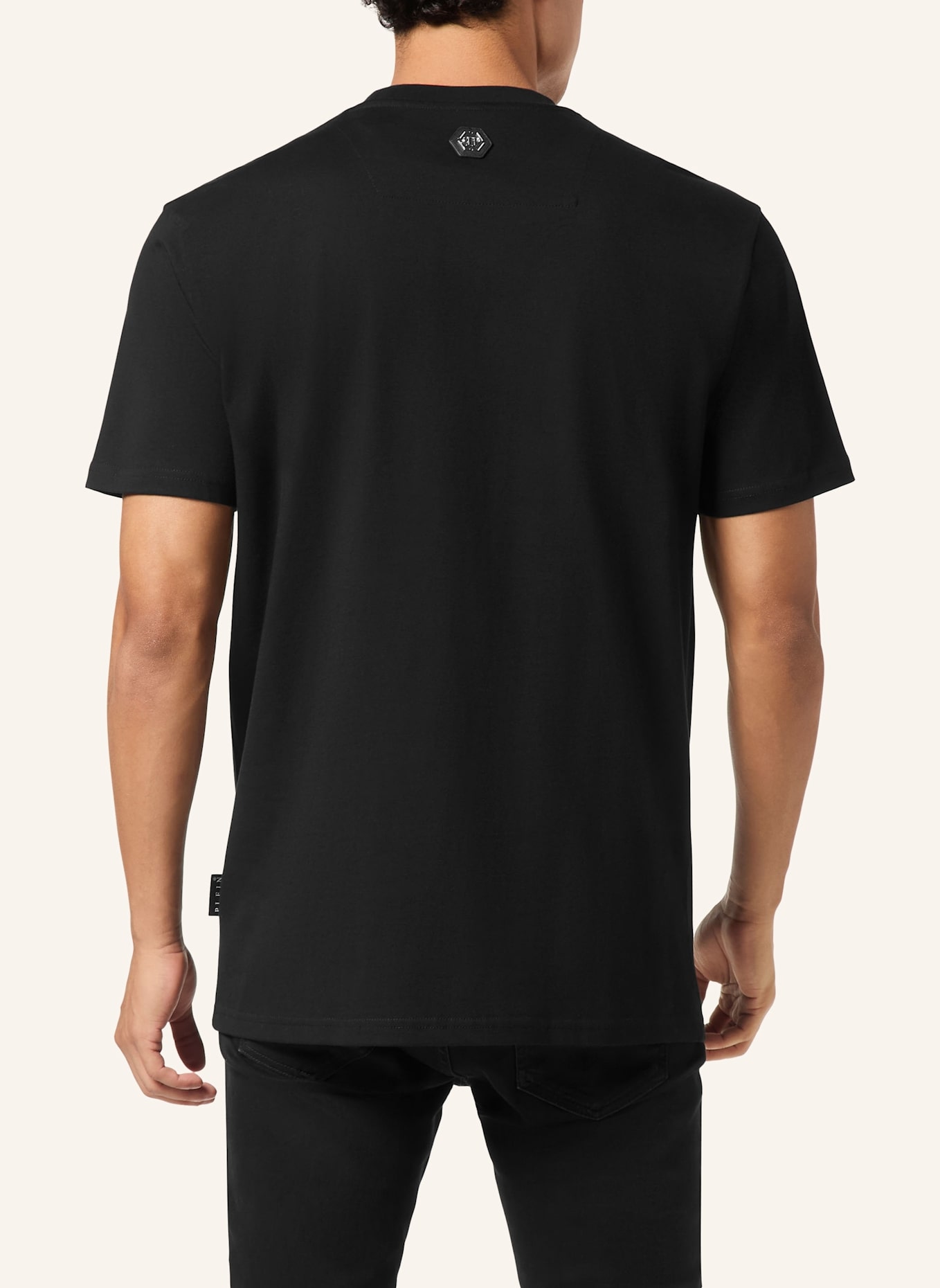 PHILIPP PLEIN T-Shirt Rundhalsausschnitt Ss SKULL: SCHWARZ